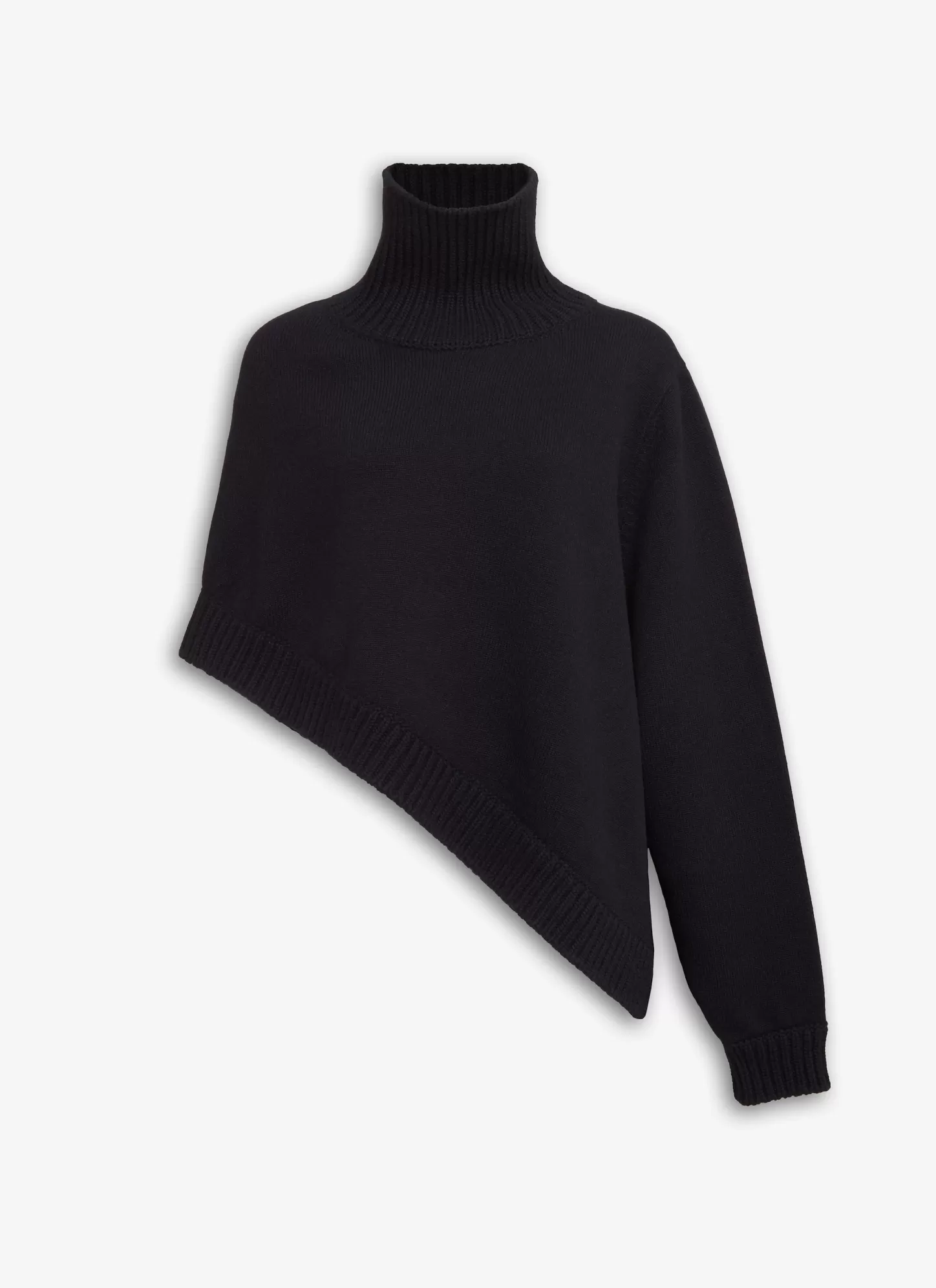 Alaïa ASYMMETRICAL CAPE JUMPER IN CASHMERE Black Clearance