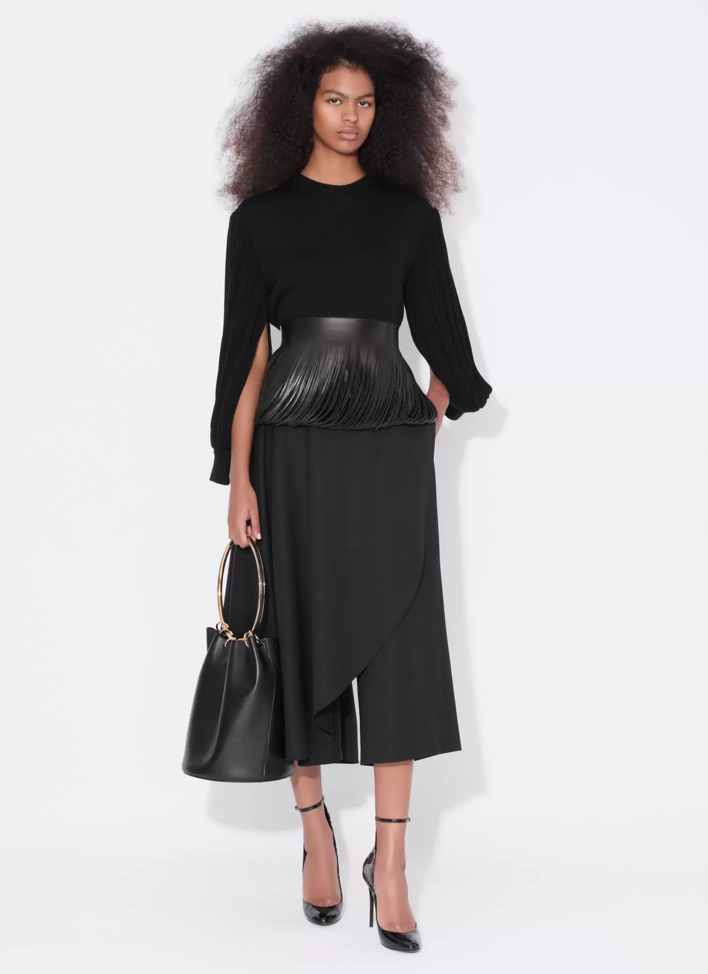 Alaïa ASYMMETRICAL SKIRT TROUSERS Black Sale