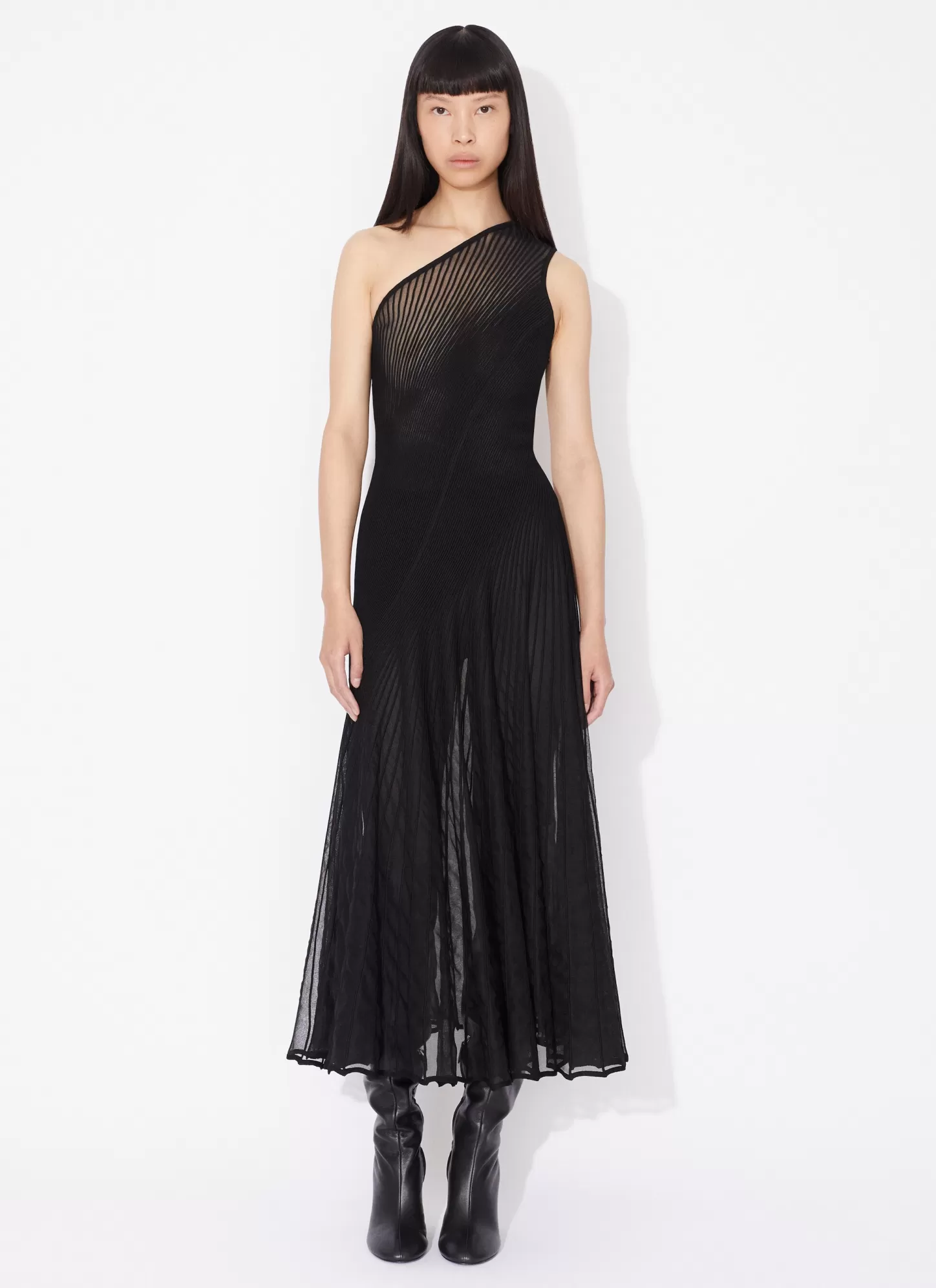 Alaïa ASYMMETRICAL TWISTED DRESS Black Cheap