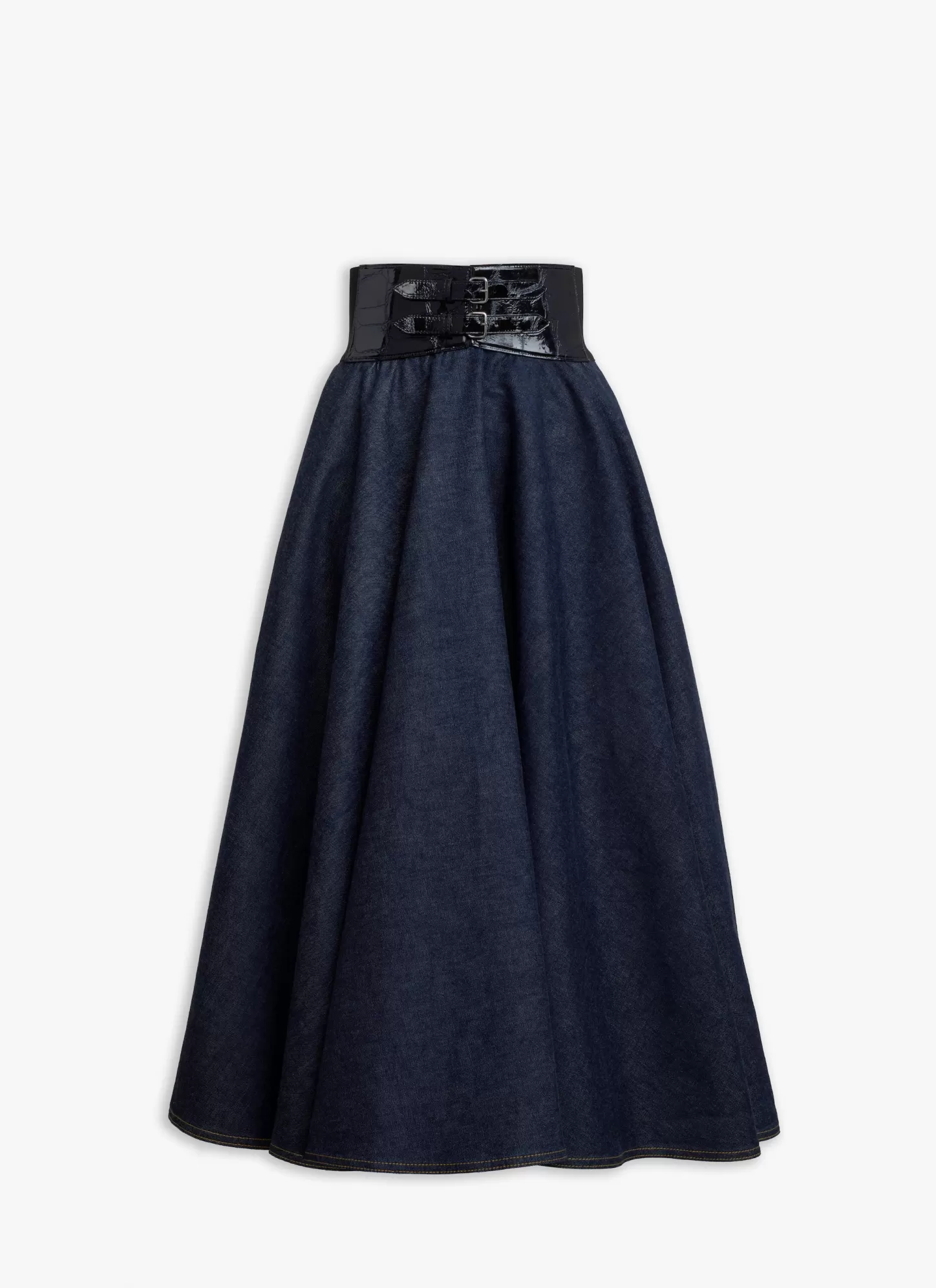 Alaïa BELTED LAMBSKIN SKIRT Blue Best