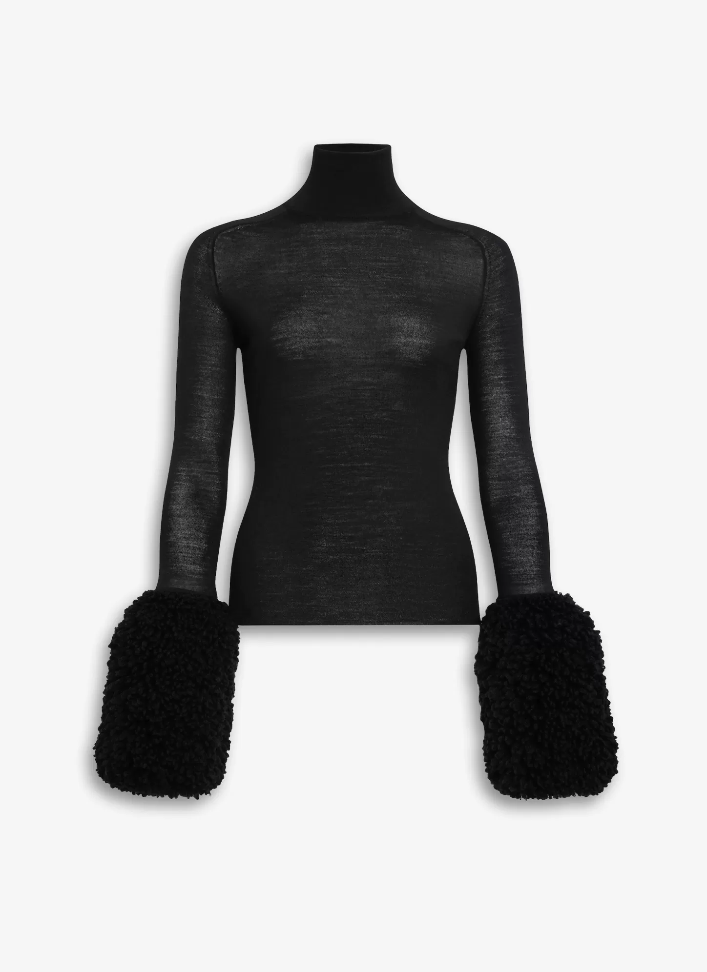 Alaïa BUBBLE CUFF KNIT TOP Black Best Sale