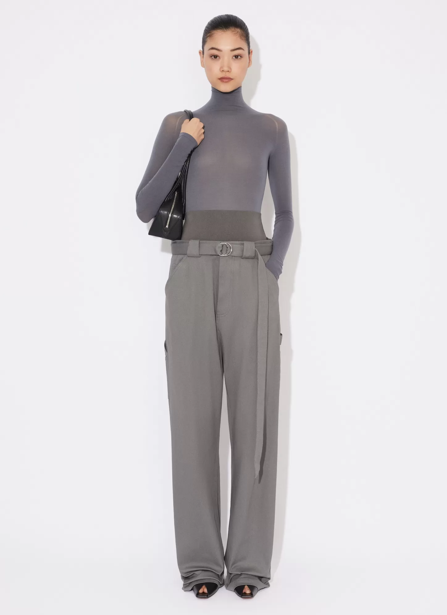 Alaïa CARGO TROUSERS WITH KNIT BAND Steel Fashion