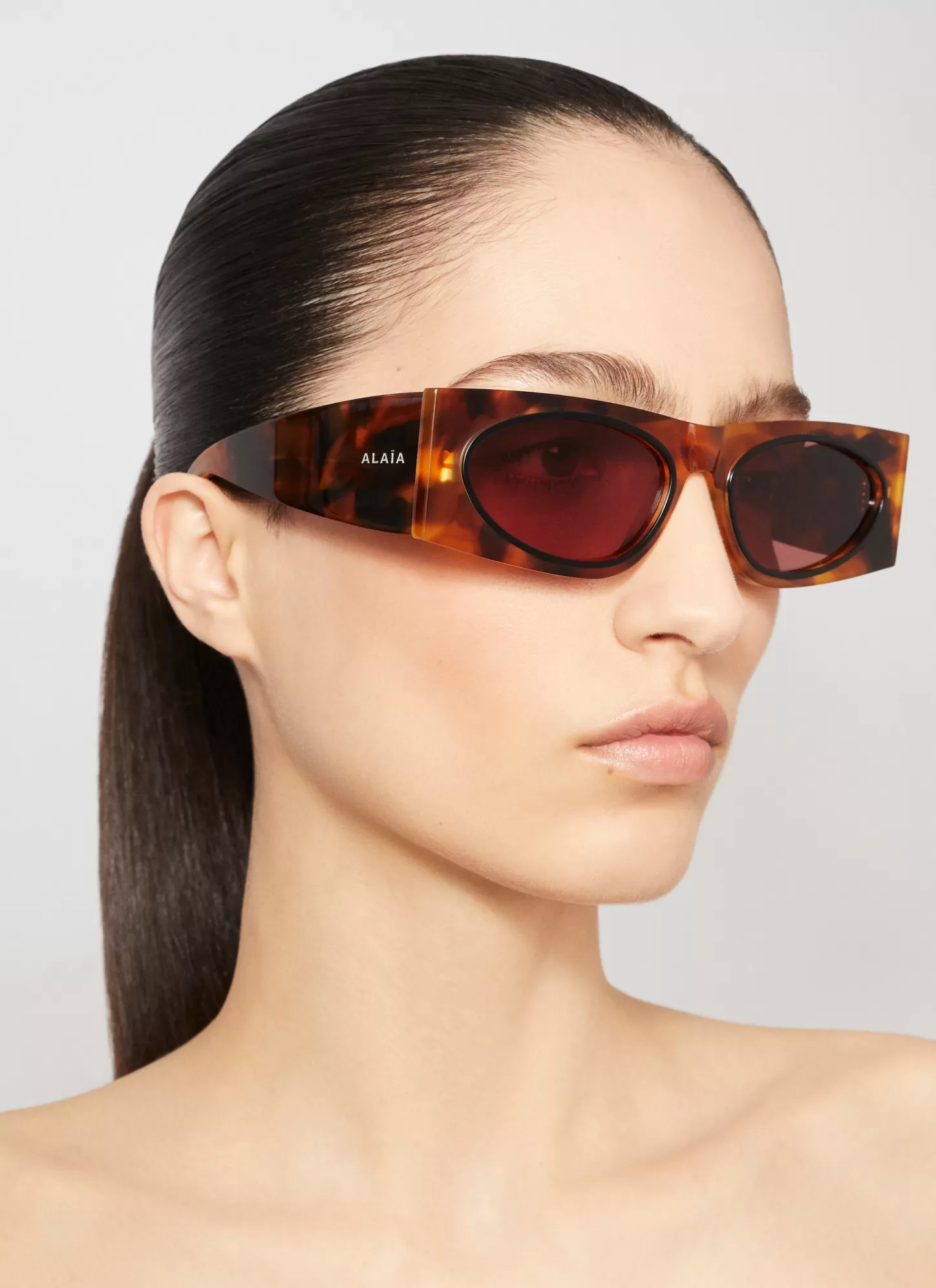 Alaïa CAT EYE SUNGLASSES BROWNISH YELLOW Clearance