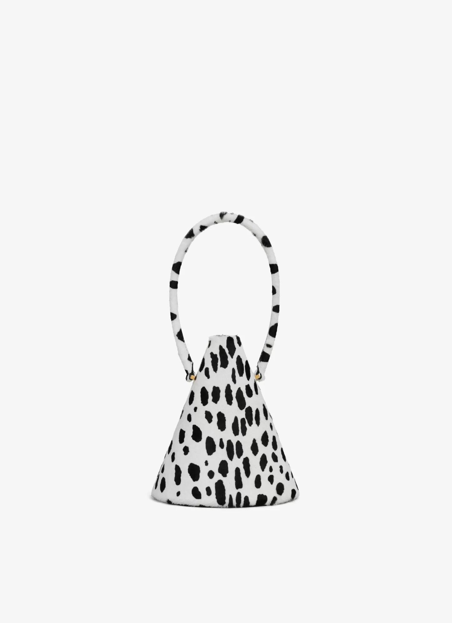 Alaïa CONE MINAUDIERE IN PONY DOTS HAIRCALF White/Black Sale
