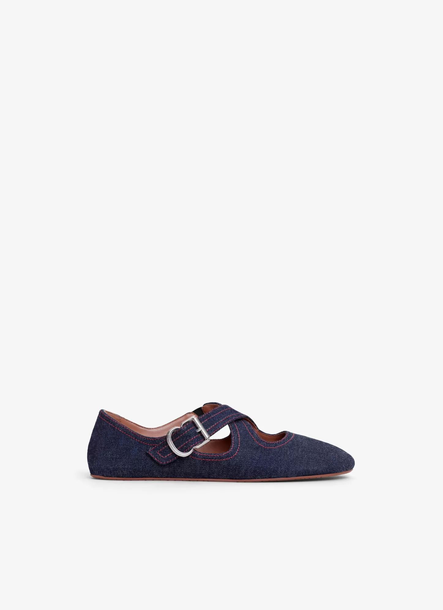 Alaïa CRISS CROSS BALLET FLATS IN DENIM Denim Blue Hot