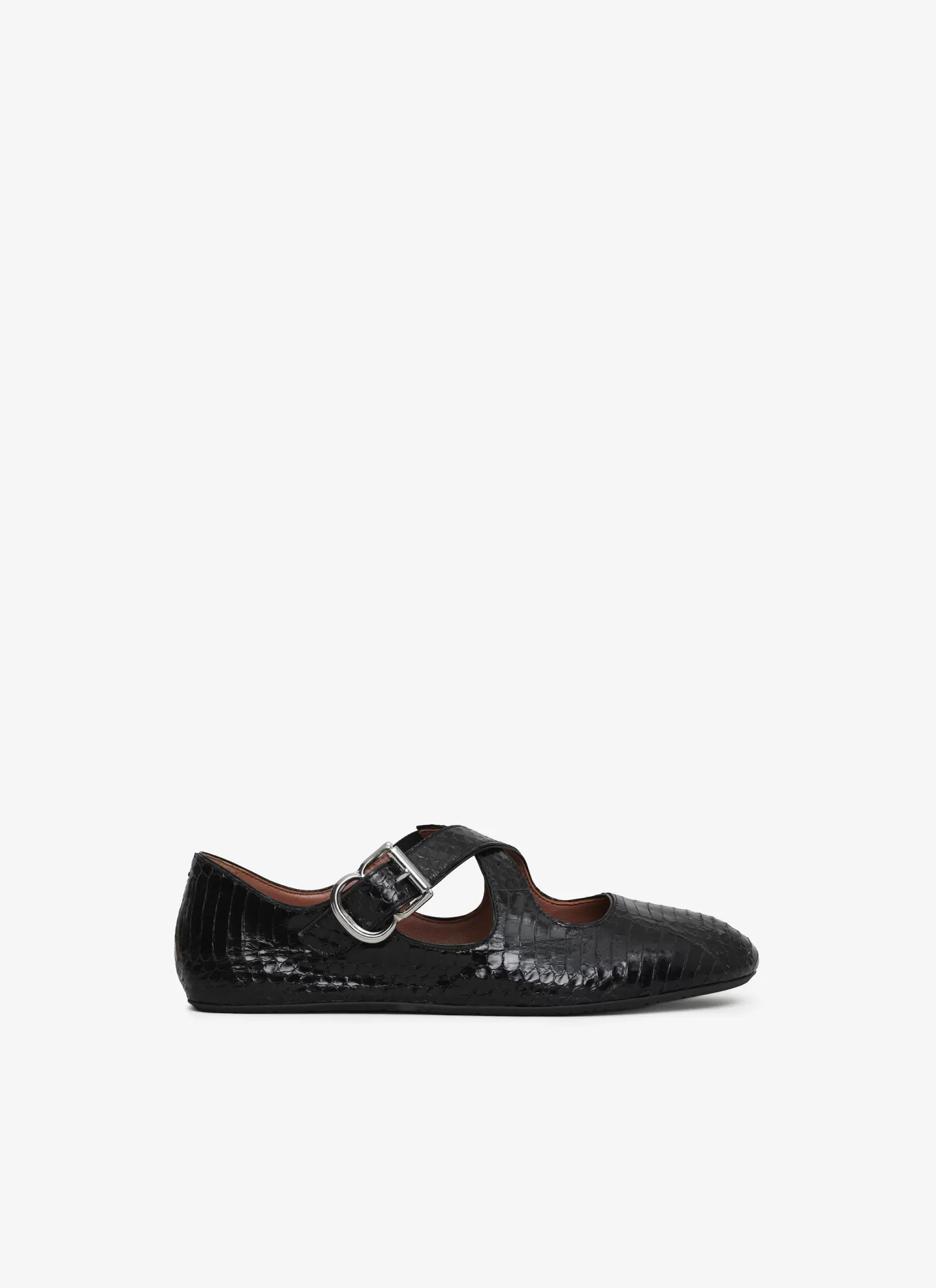 Alaïa CRISS CROSS BALLET FLATS IN ELAPHE Black Clearance