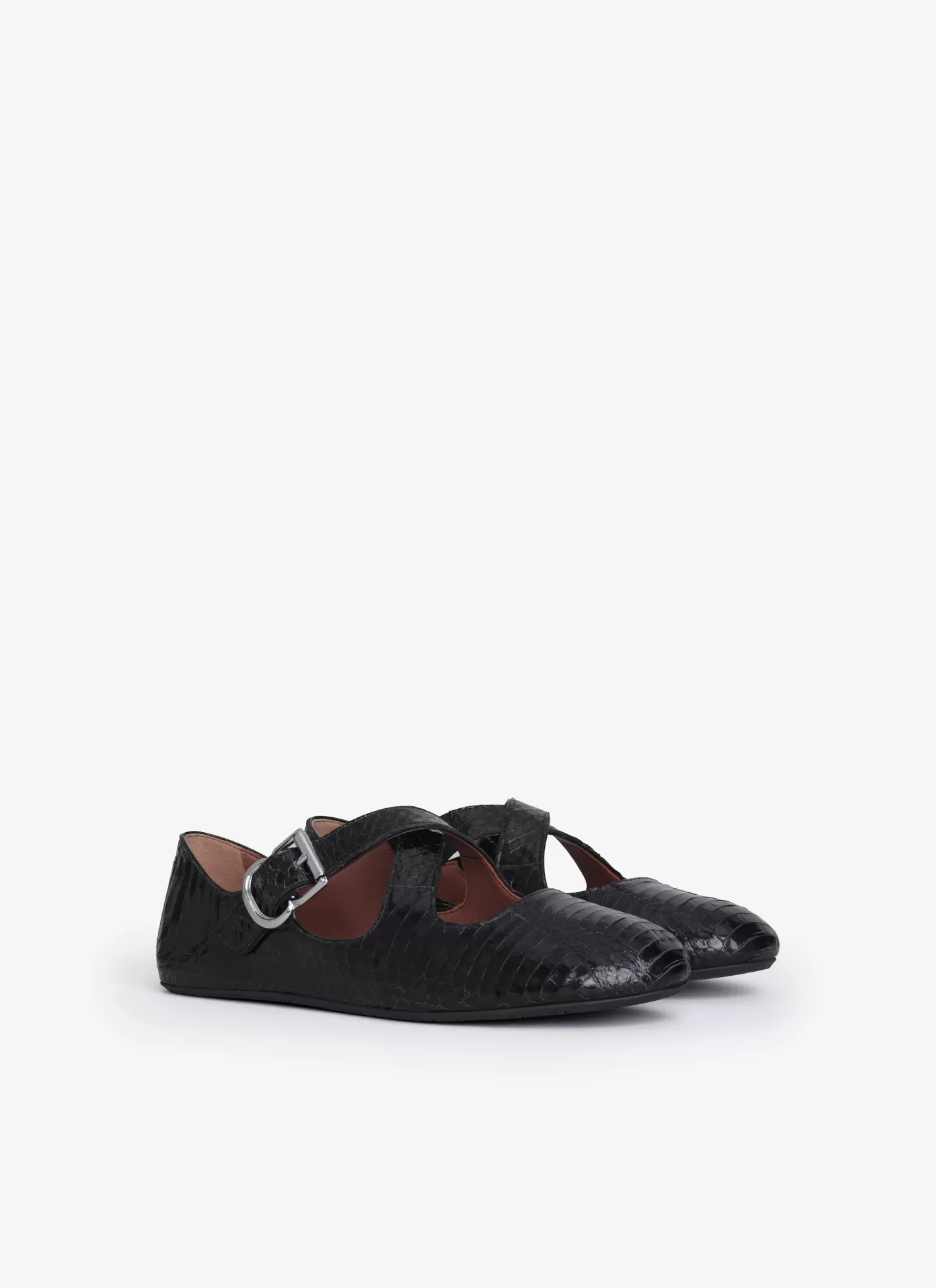 Alaïa CRISS CROSS BALLET FLATS IN ELAPHE Black Clearance