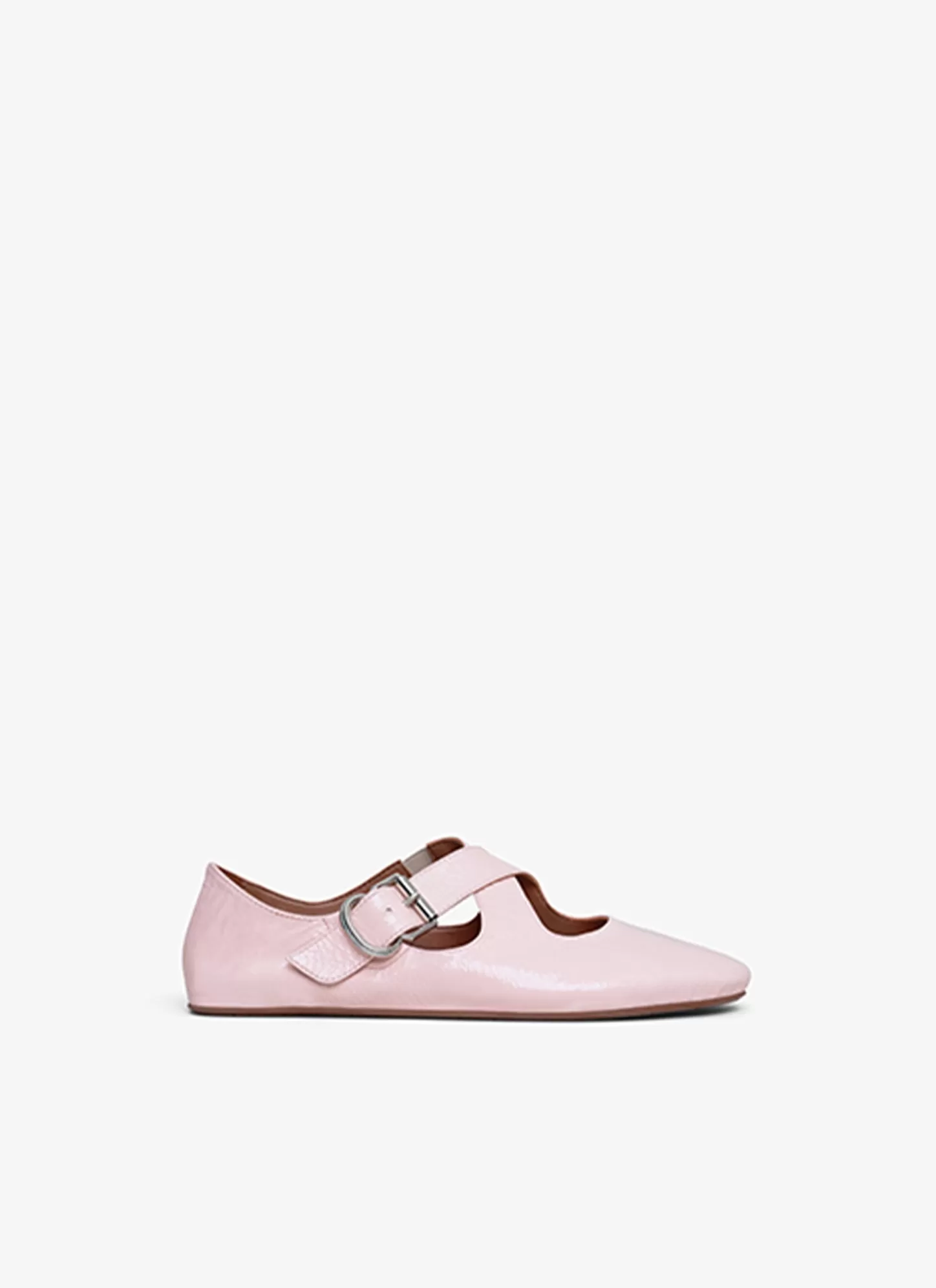 Alaïa CRISS CROSS BALLET FLATS IN PATENT CALFSKIN Pink Discount