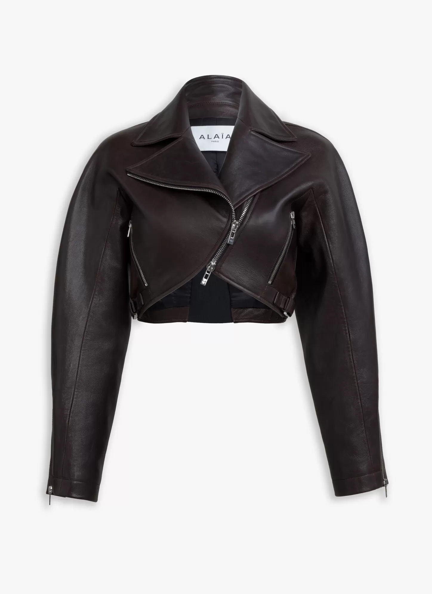 Alaïa CROPPED BIKER JACKET Black Flash Sale