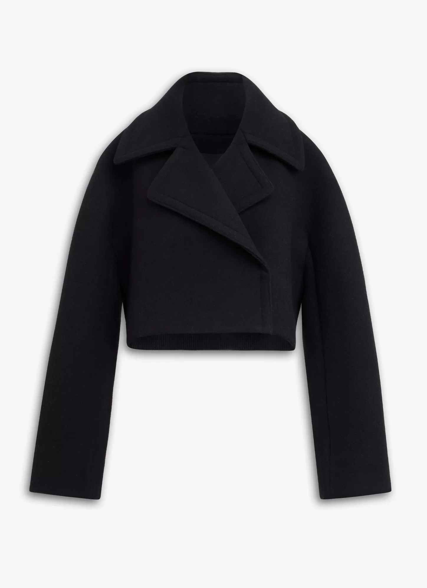 Alaïa CROPPED CABAN JACKET Black Cheap