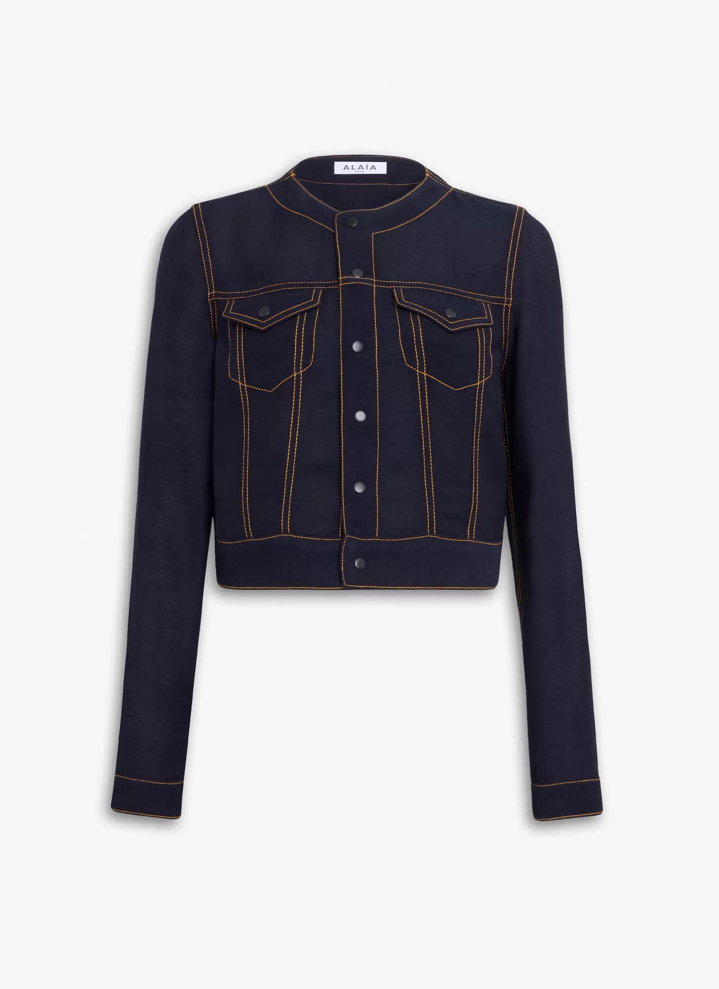Alaïa CROPPED FLUID JACKET Denim Blue Best