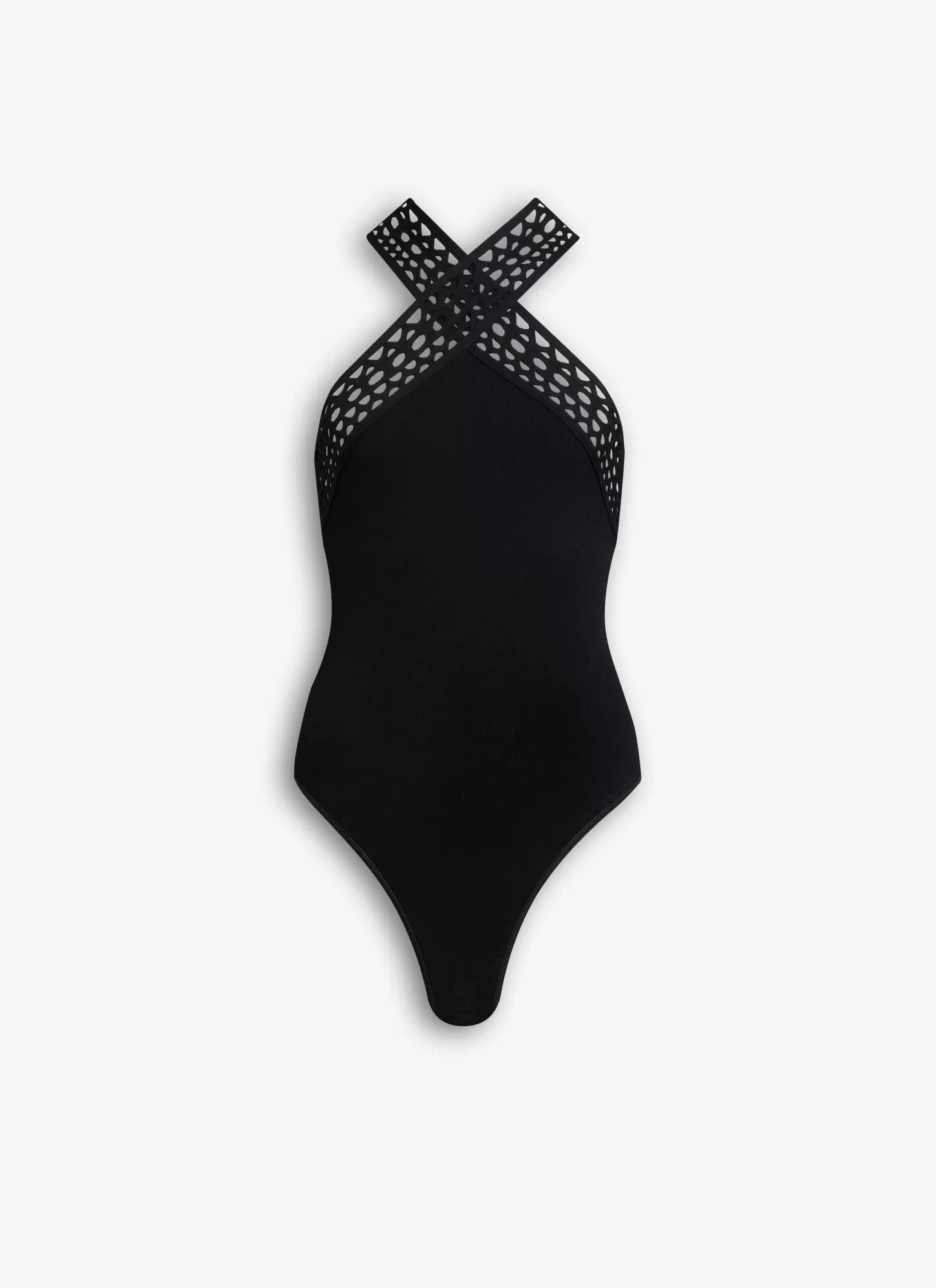 Alaïa CROSS NECK VIENNE BODY Black Outlet