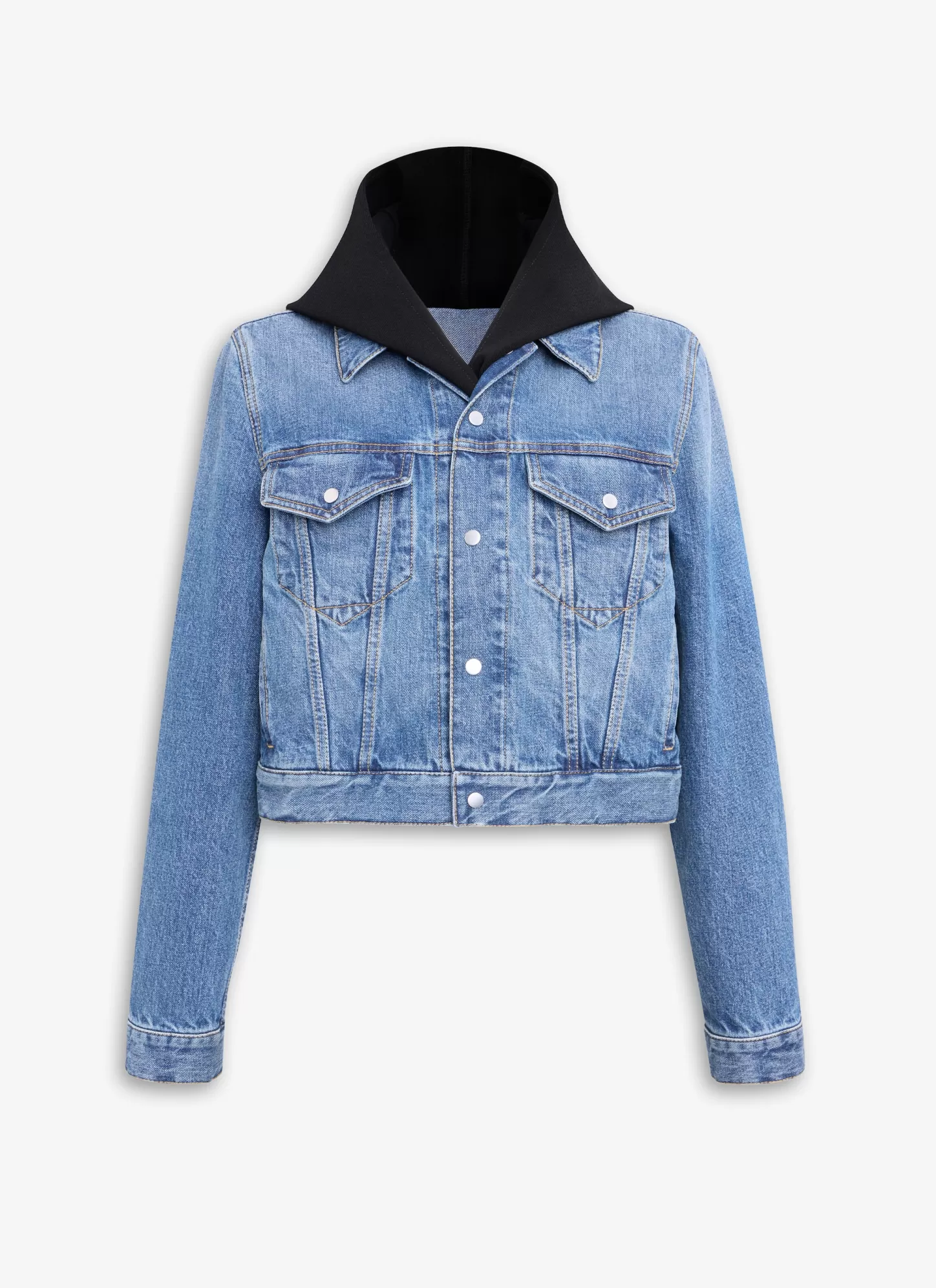 Alaïa DENIM JACKET WITH KNITTED HOOD BLEU VINTAGE Discount