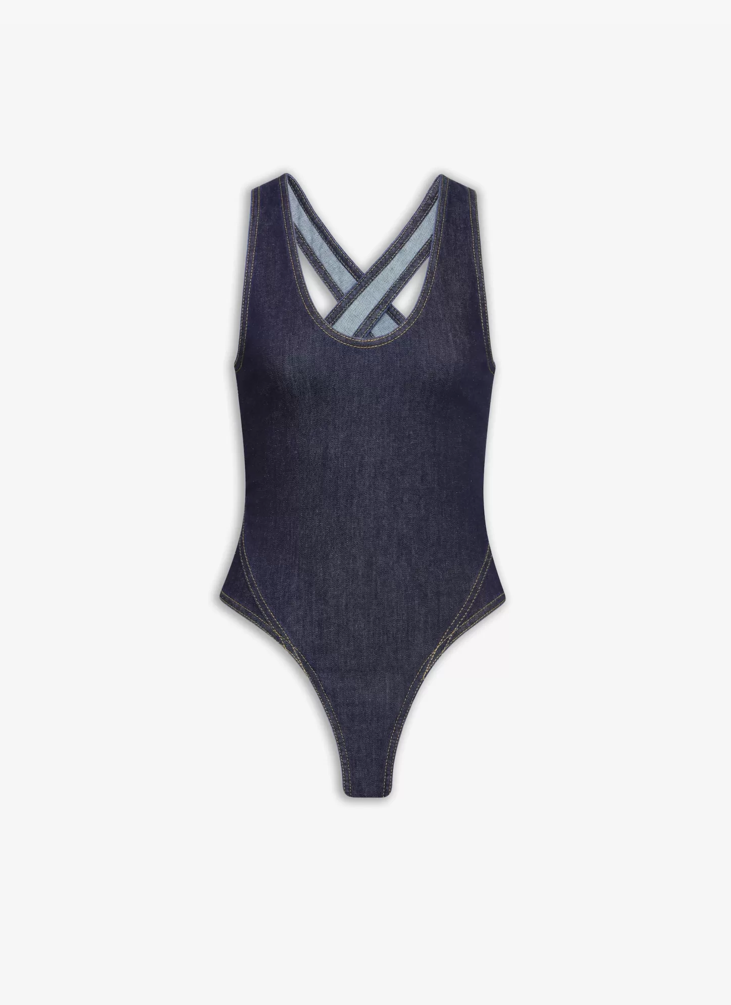 Alaïa DENIM CROSSBACK BODY Blue Flash Sale