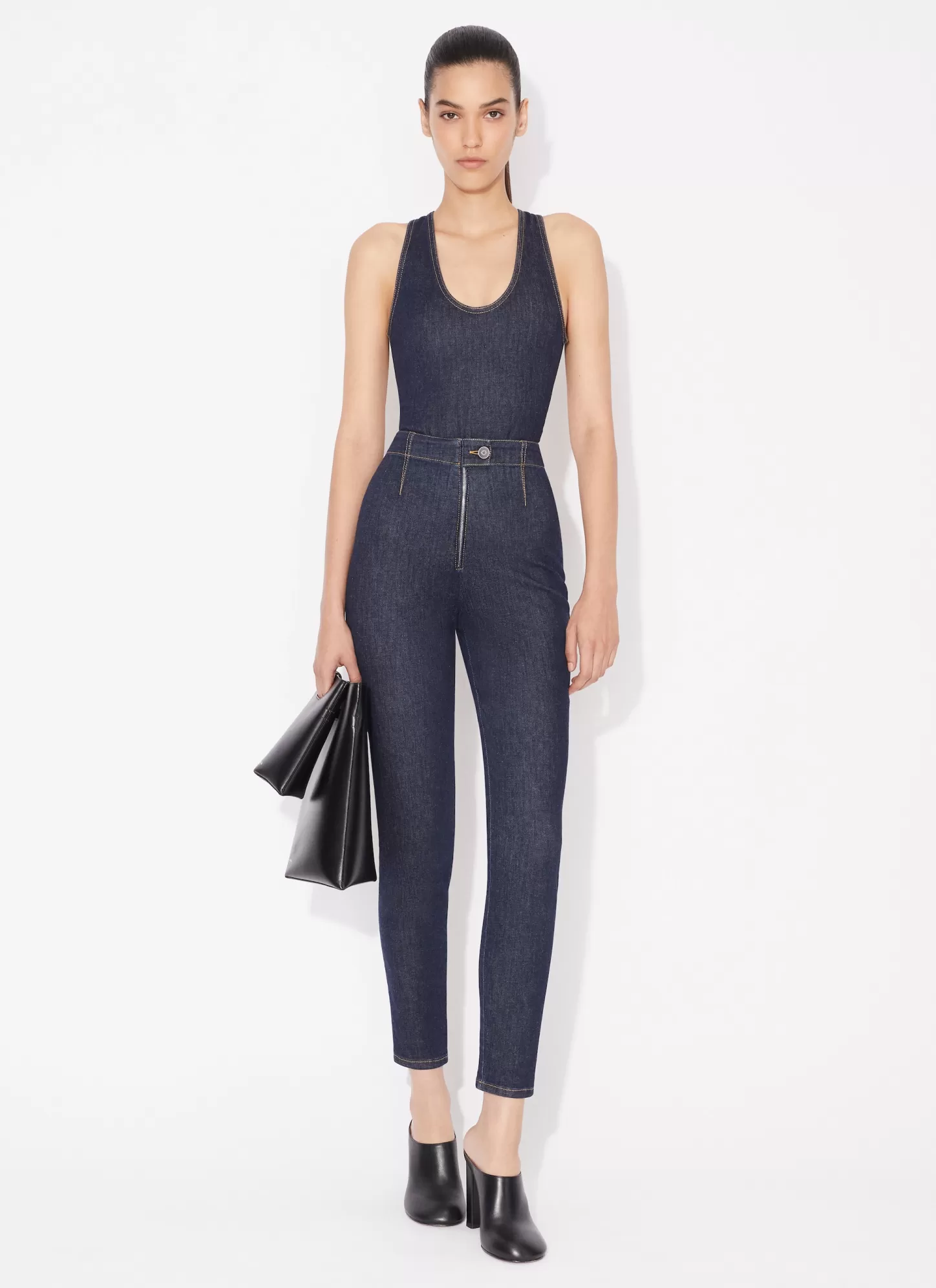 Alaïa DENIM CROSSBACK BODY Blue Flash Sale