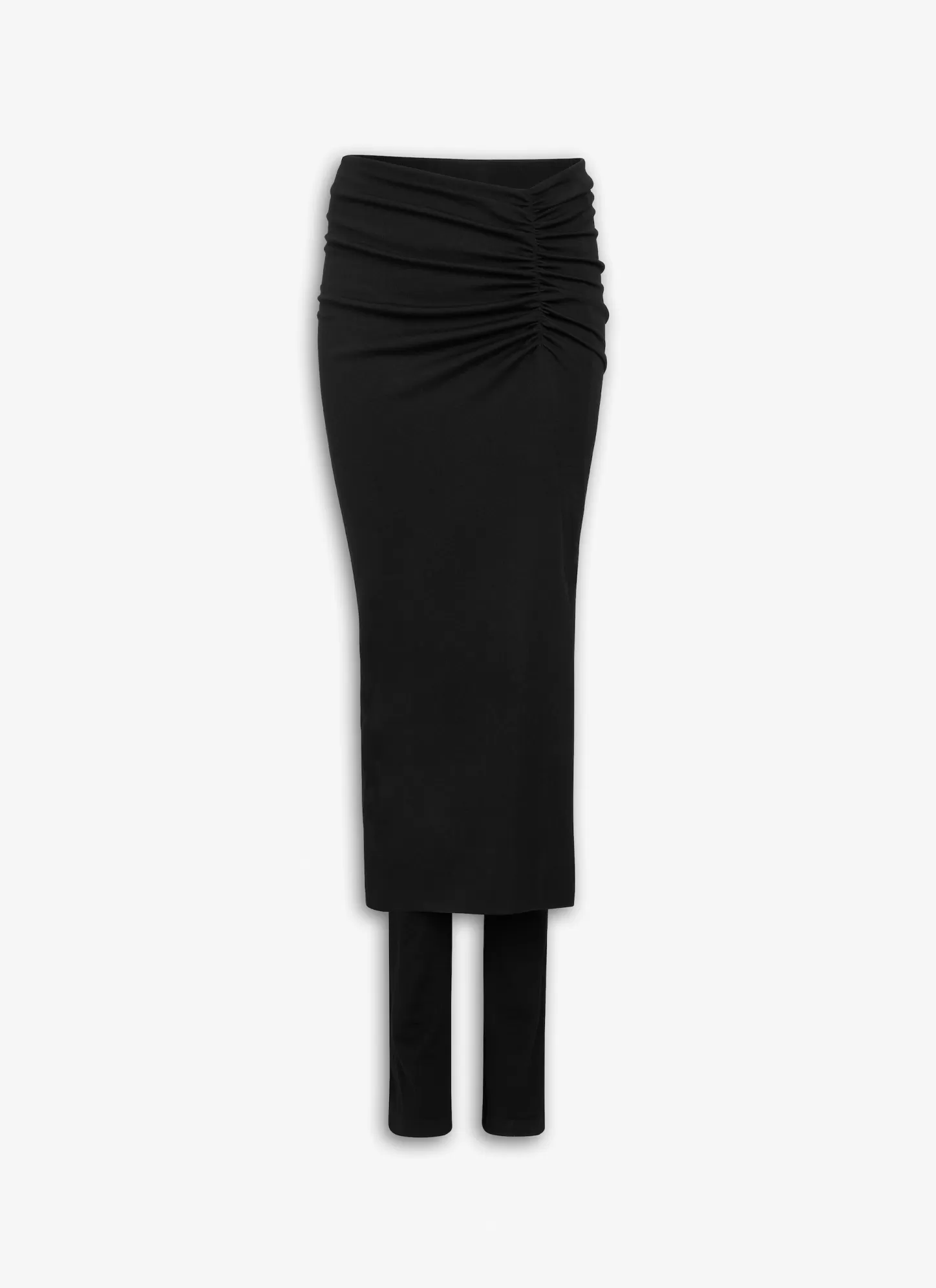 Alaïa DRAPED SKIRT PANTS IN ULTRAFINE MERINO KNIT Black Shop