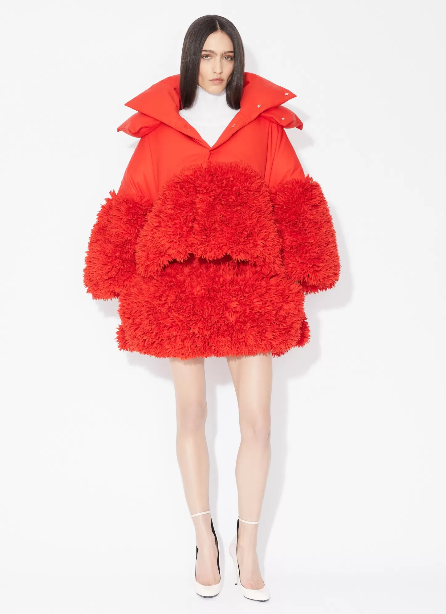Alaïa EMBROIDE FRILL SKIRT Red Cheap
