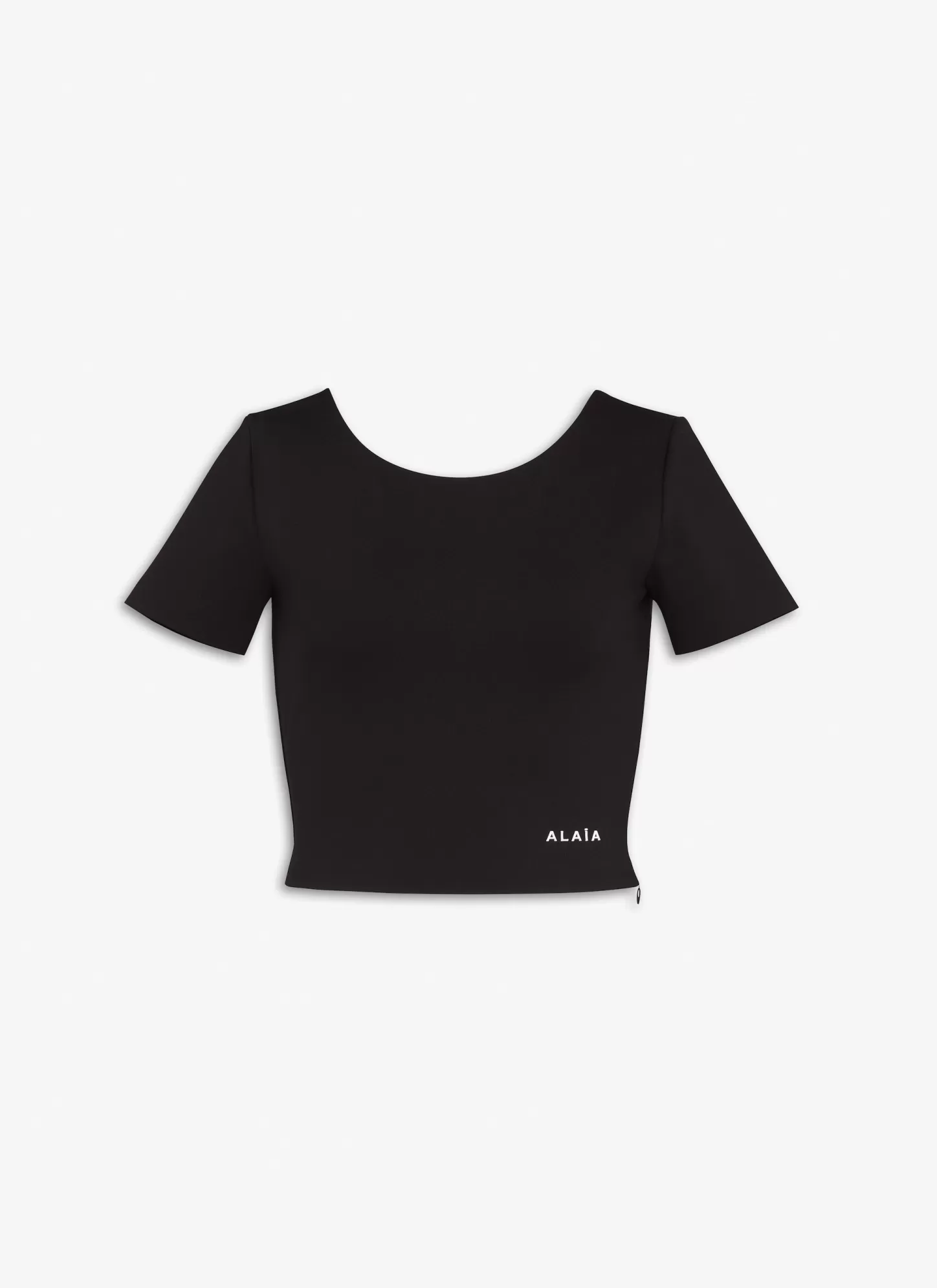 Alaïa FITTED T-SHIRT IN SCULPTING JERSEY Black Outlet