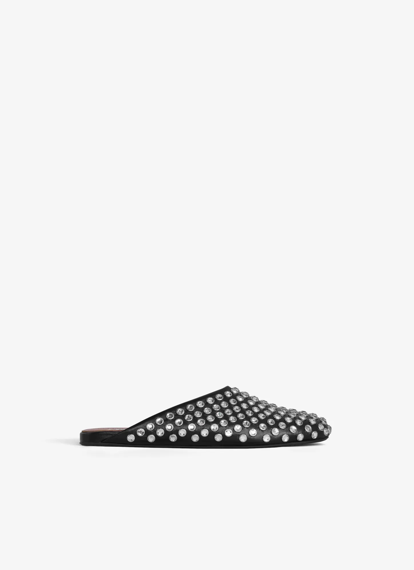 Alaïa FLAT MULES IN STRASS LAMBSKIN Black Online