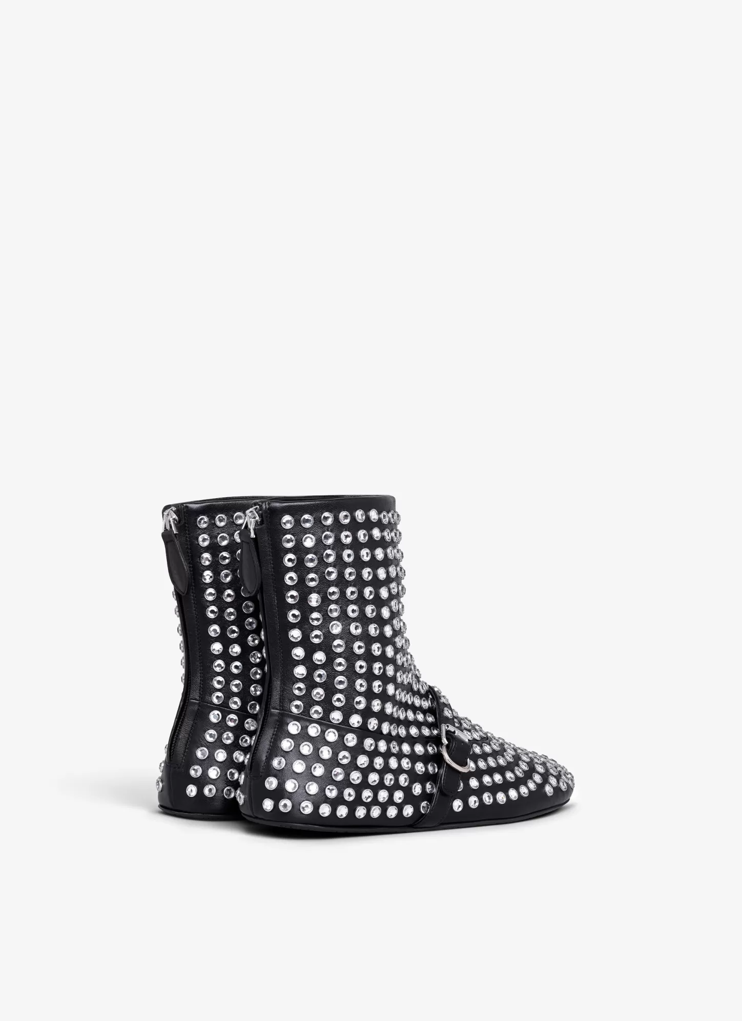 Alaïa HIGH BALLET FLATS IN STRASS LAMBSKIN Black Store