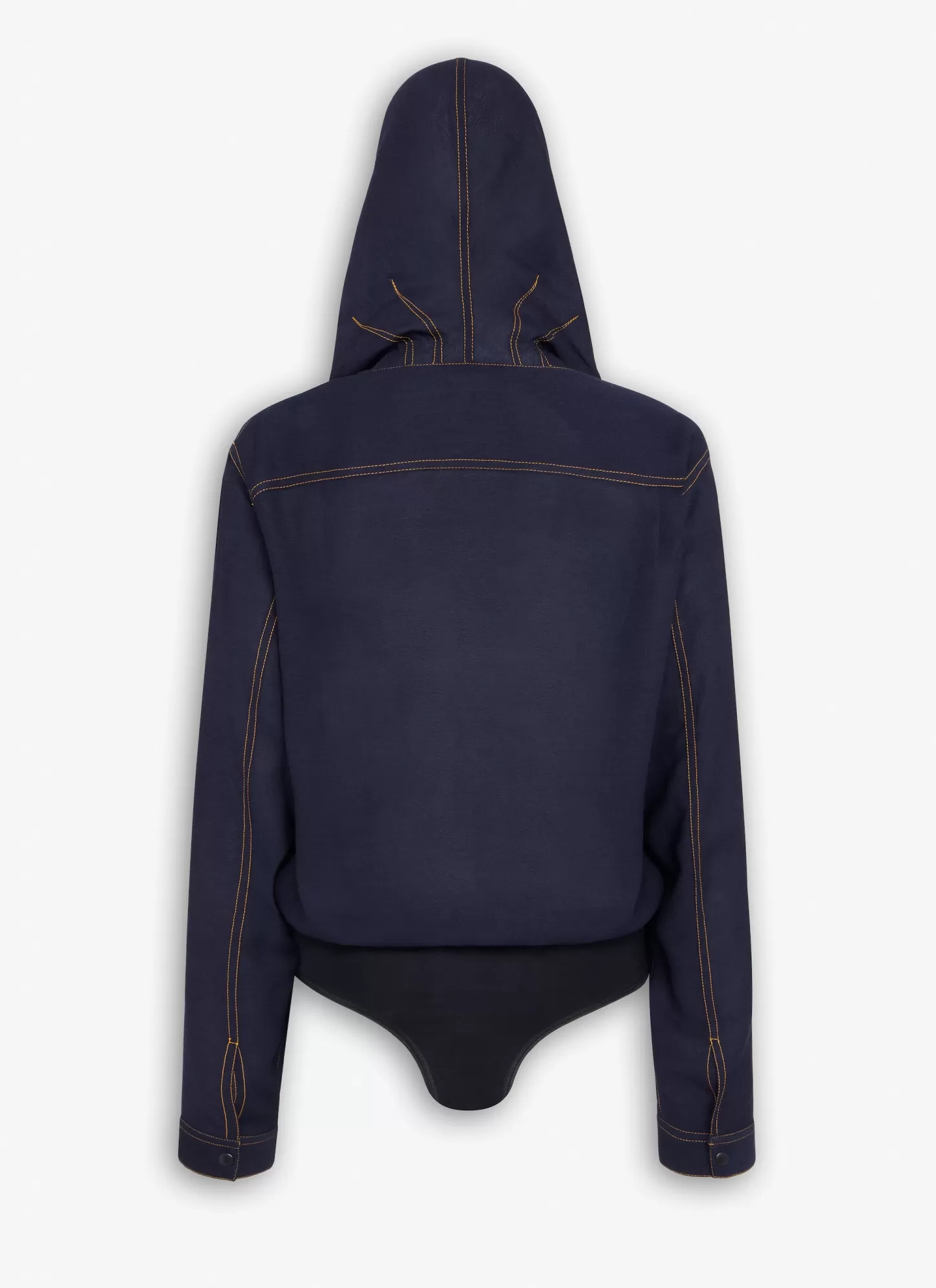 Alaïa HOODED BODY SHIRT Denim Blue New