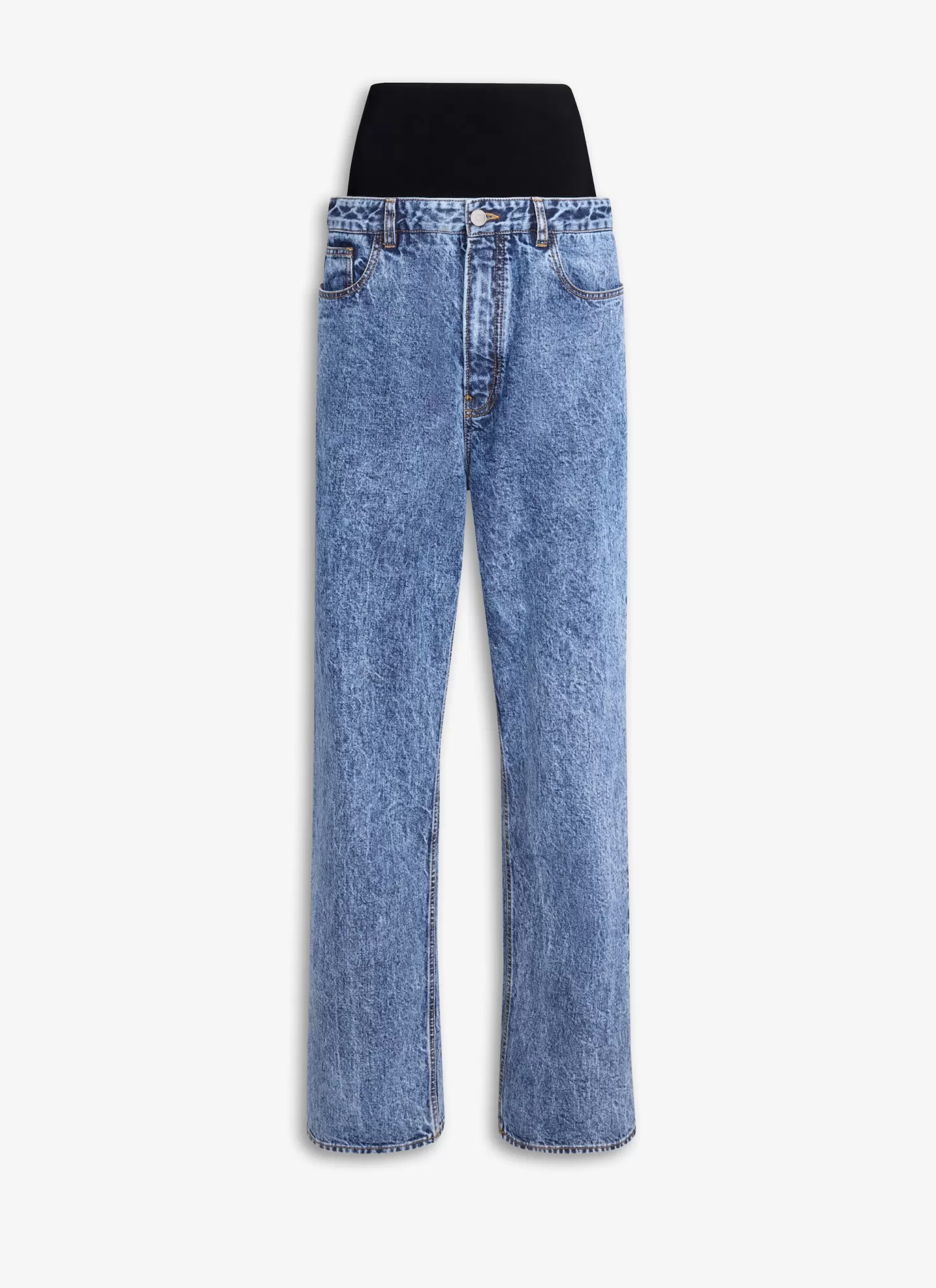Alaïa KNIT BAND JEANS IN SNOW DENIM Light Blue Cheap