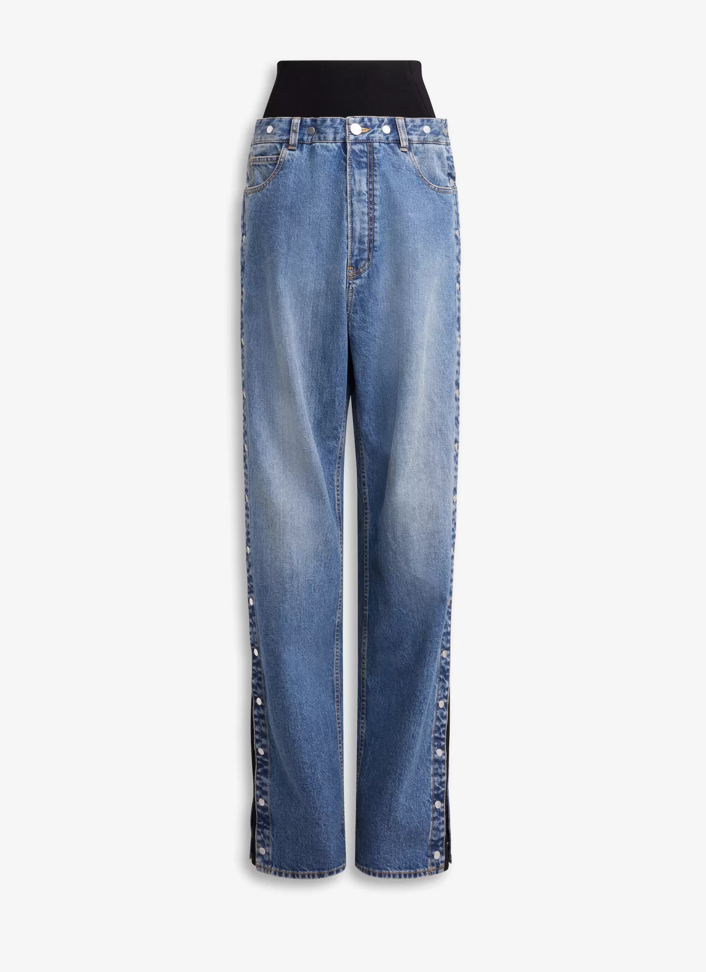 Alaïa KNIT BAND JEANS IN STONE DENIM BLEU VINTAGE Sale