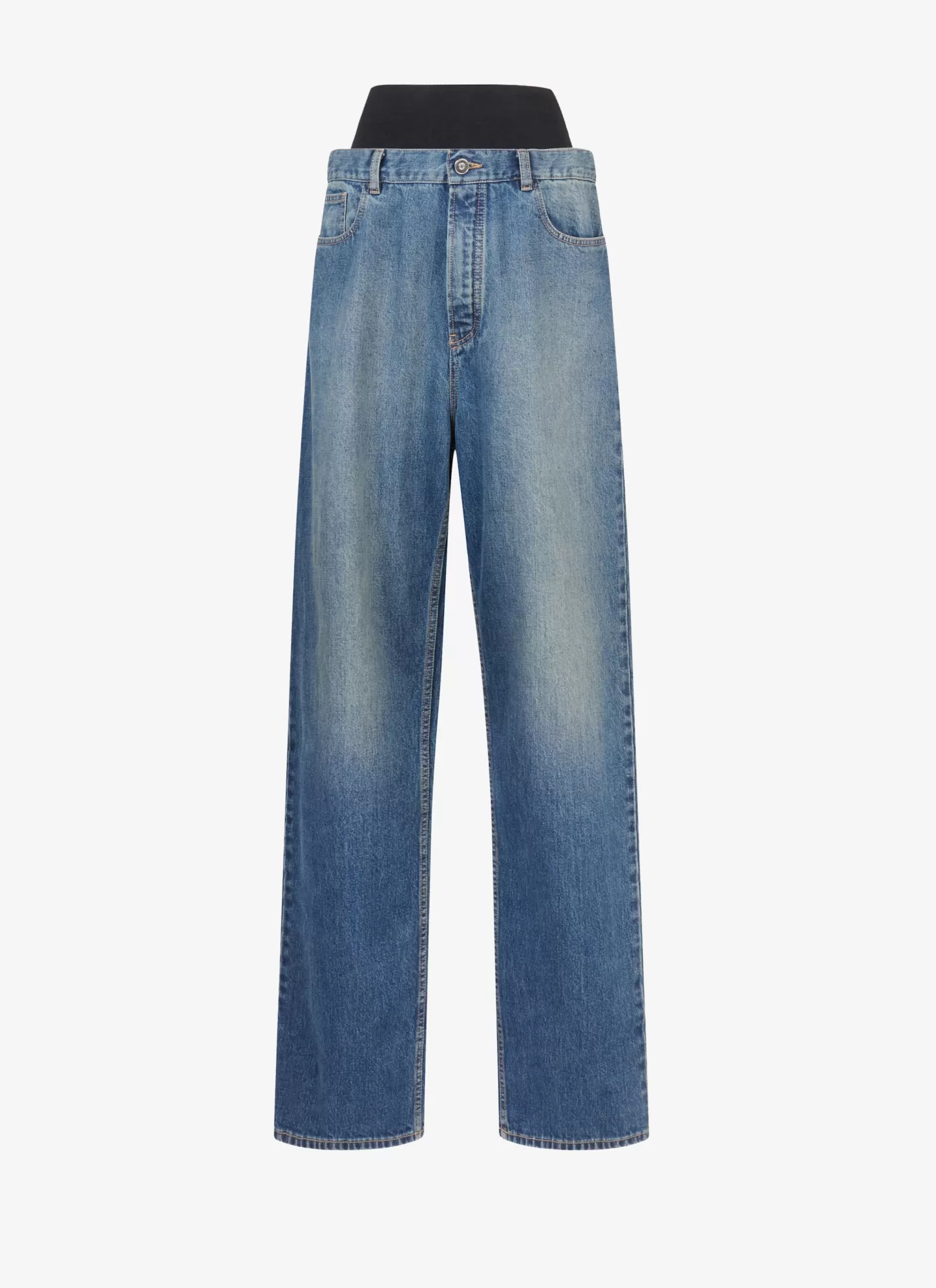 Alaïa Knit Belt Denim Pant Blue Sale