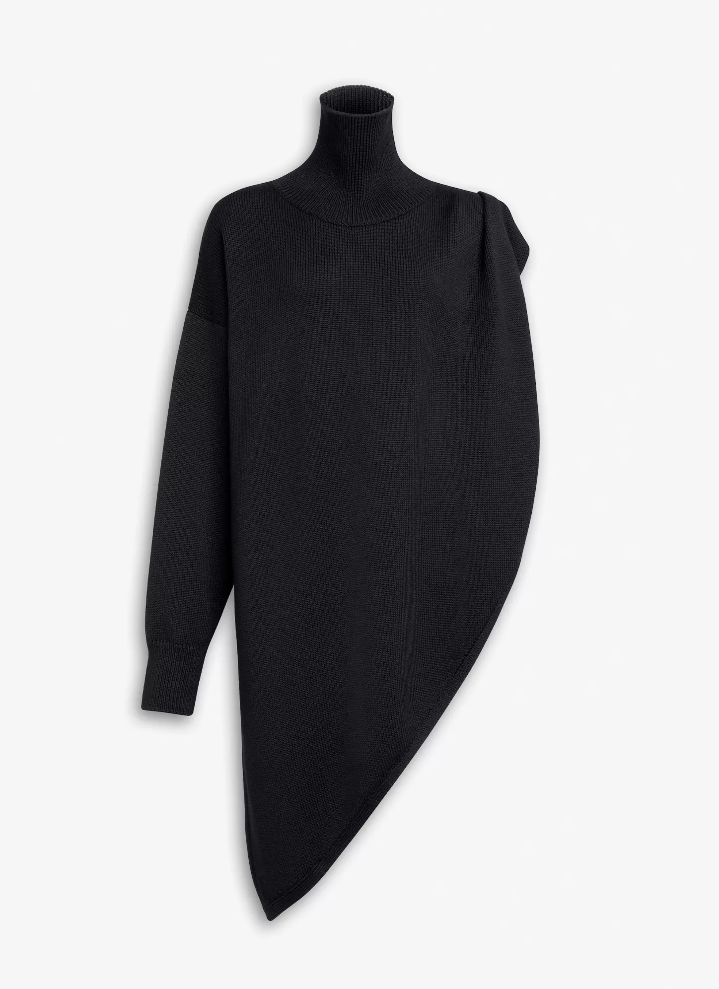 Alaïa KNITTED ASYMMETRICAL CAPE JUMPER Black Fashion