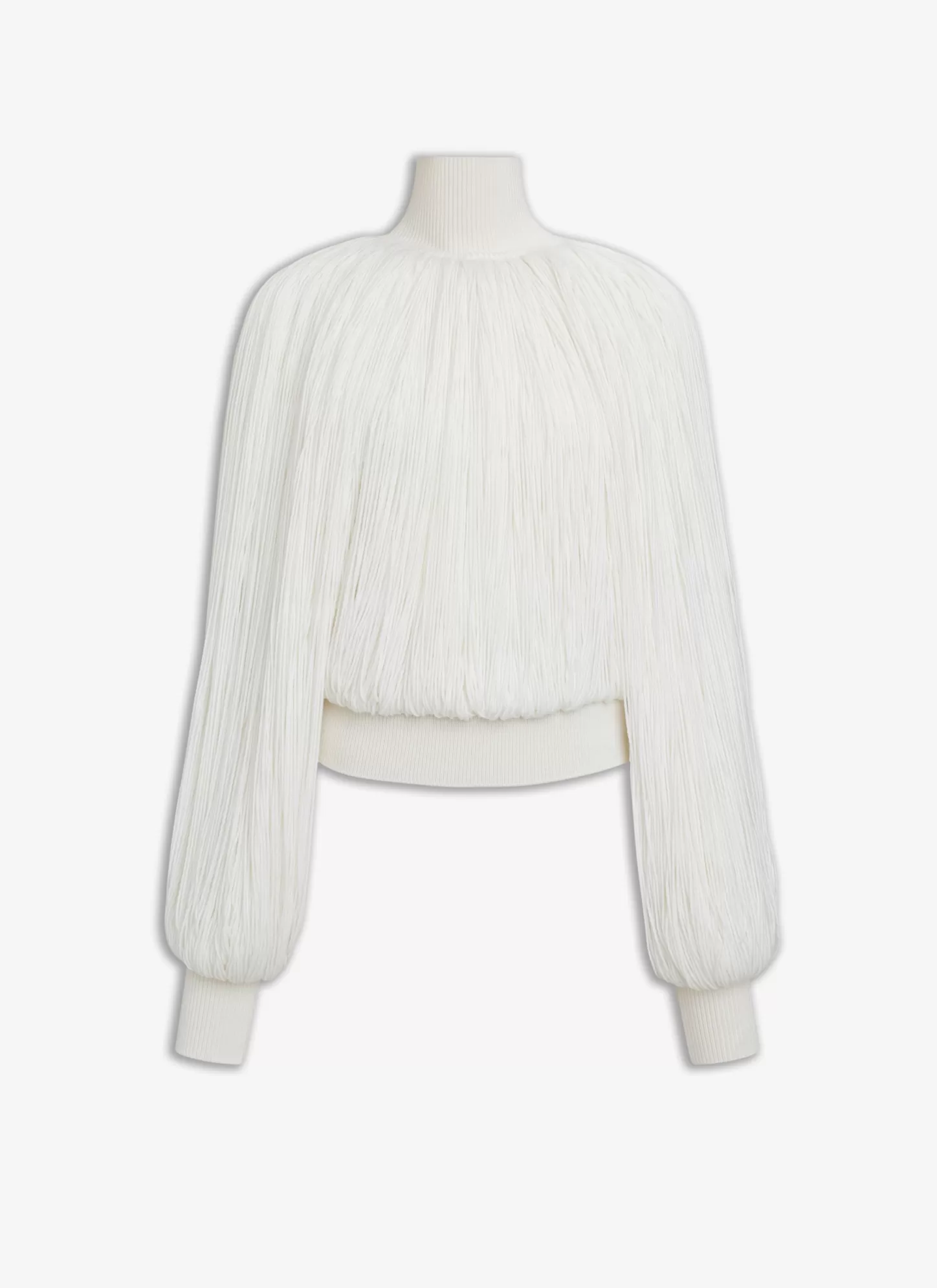 Alaïa KNITTED FRINGES JUMPER Off-White Cheap