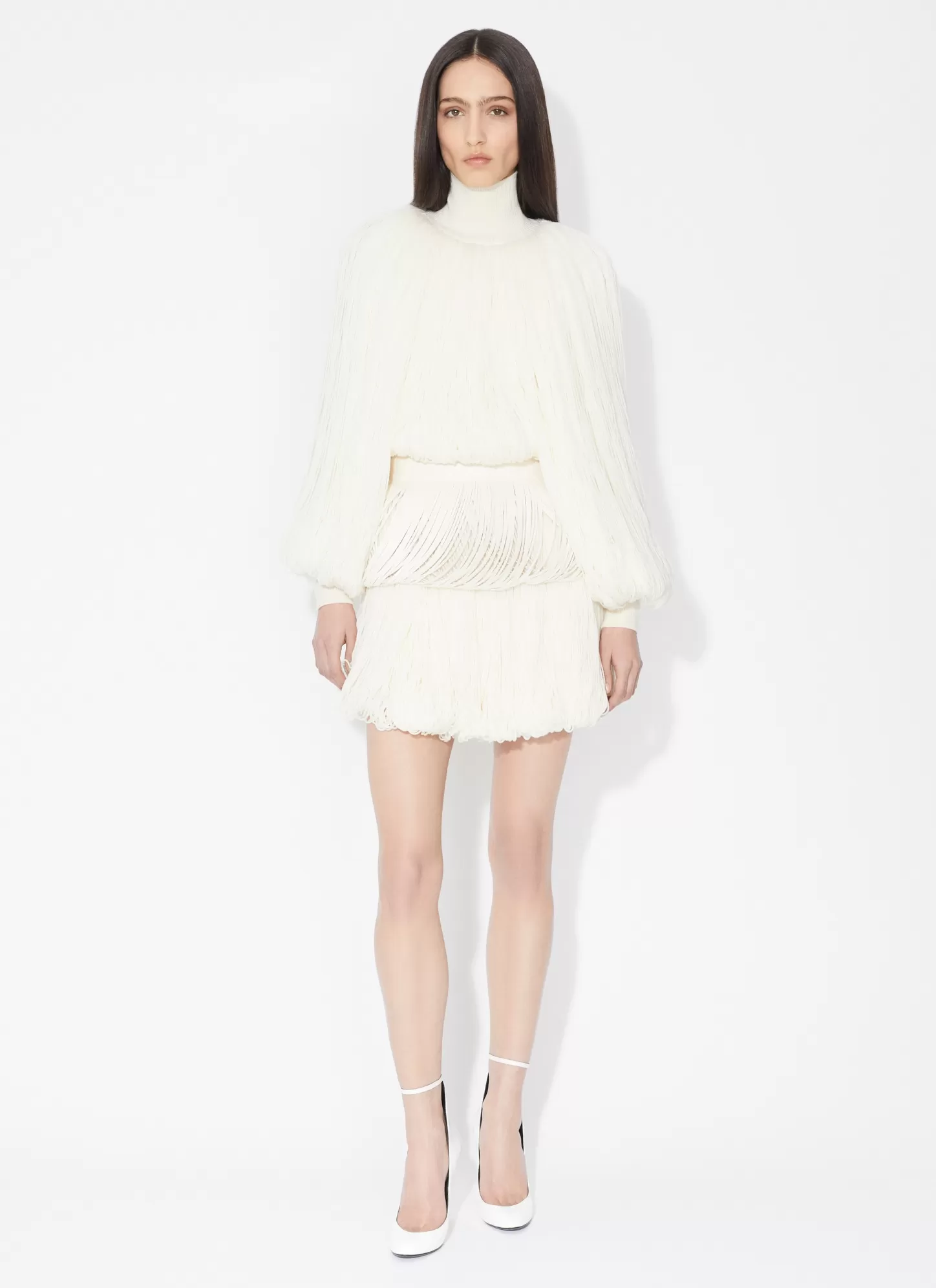 Alaïa KNITTED FRINGES JUMPER Off-White Cheap