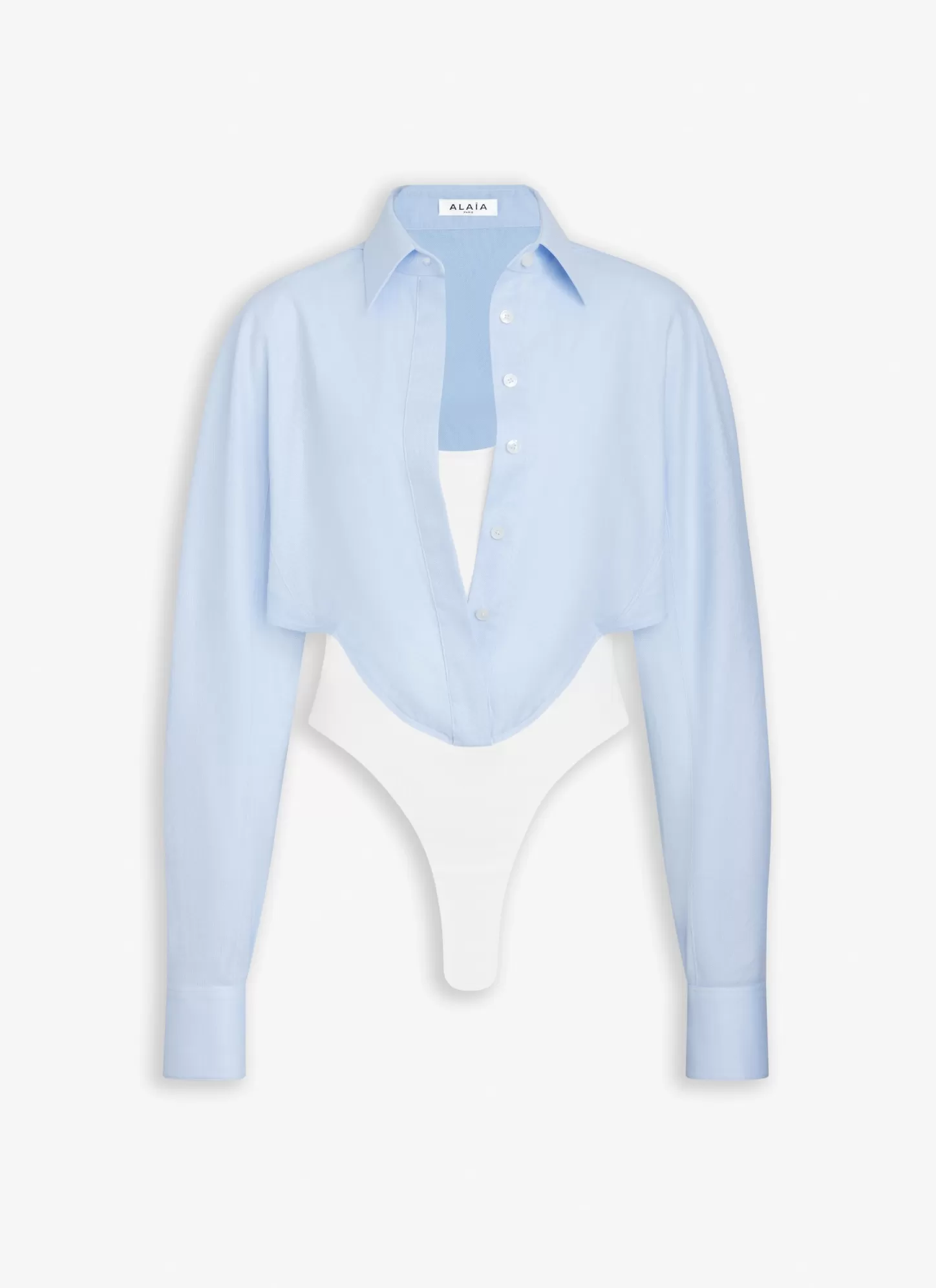 Alaïa LAYER BODY-SHiRT Blue Clearance