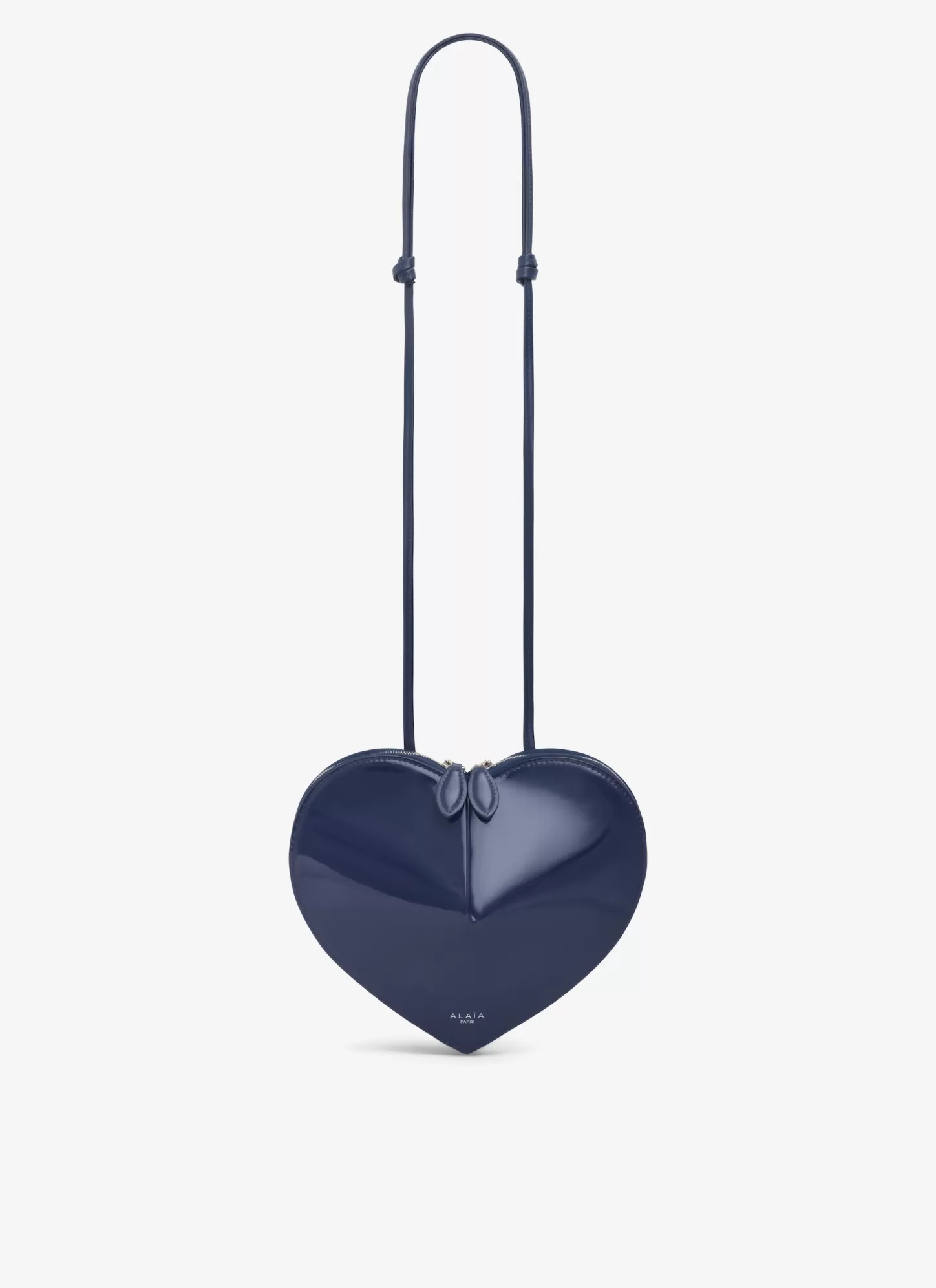 Alaïa LE CŒUR BAG IN PATENT LEATHER Dark Blue Clearance