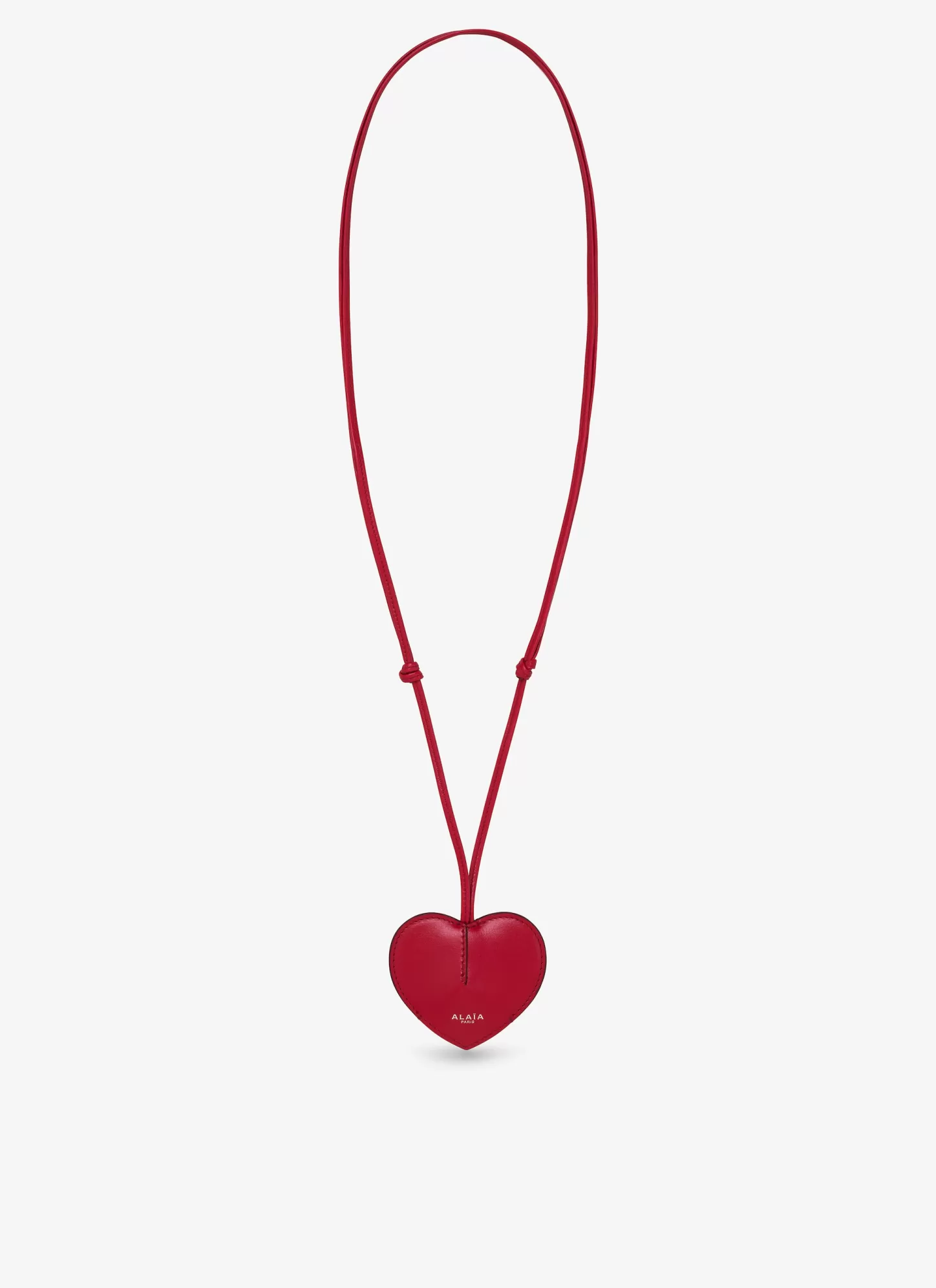 Alaïa LE CŒUR BELL KEY HOLDER IN CALFSKIN Lacquer Red Cheap