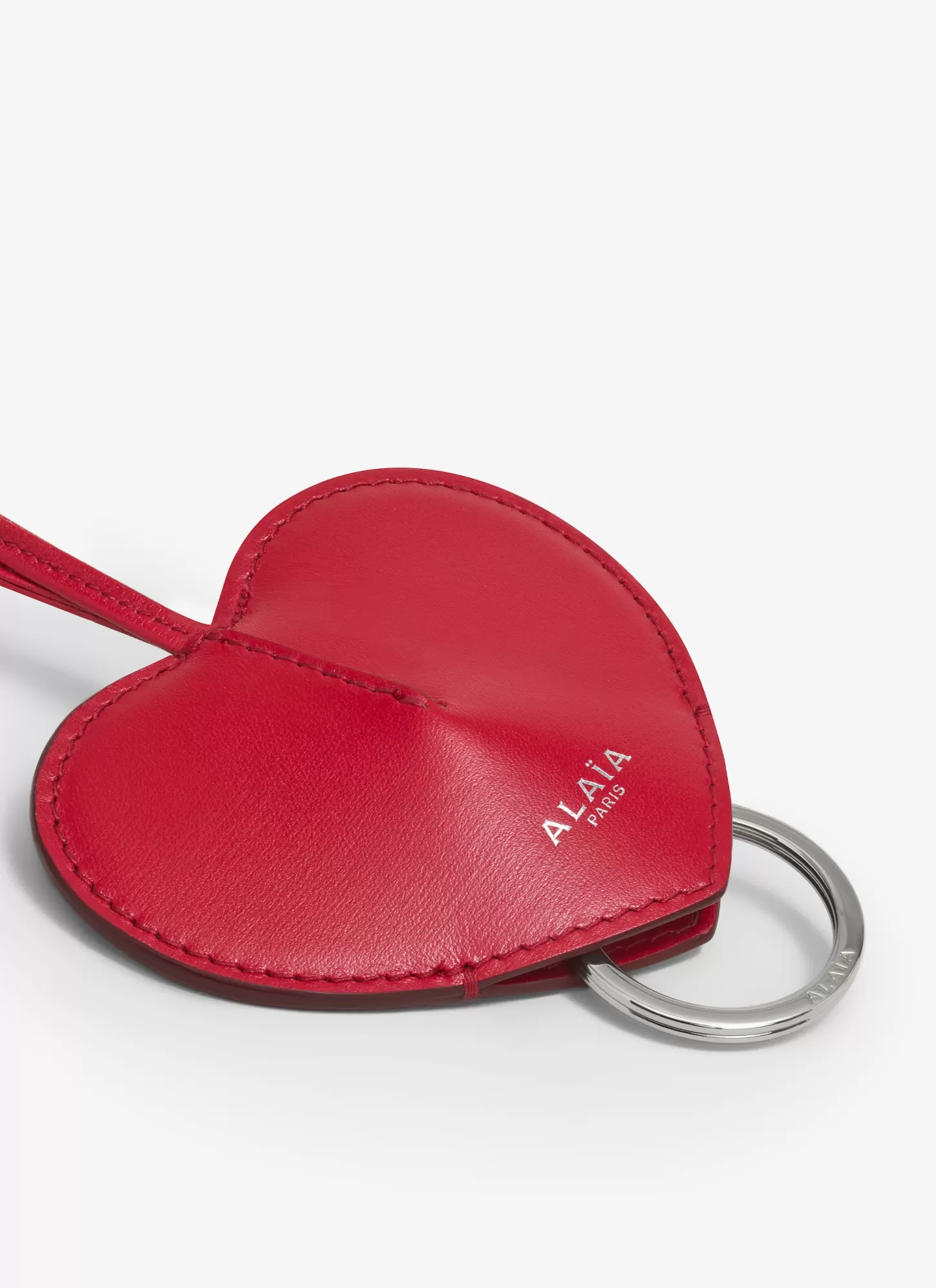 Alaïa LE CŒUR BELL KEY HOLDER IN CALFSKIN Lacquer Red Cheap