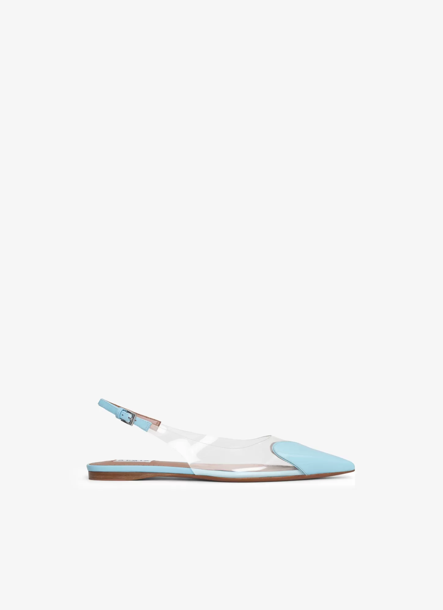 Alaïa LE CŒUR FLAT SLINGBACKS IN PATENT CALFSKIN Lagoon Blue Cheap