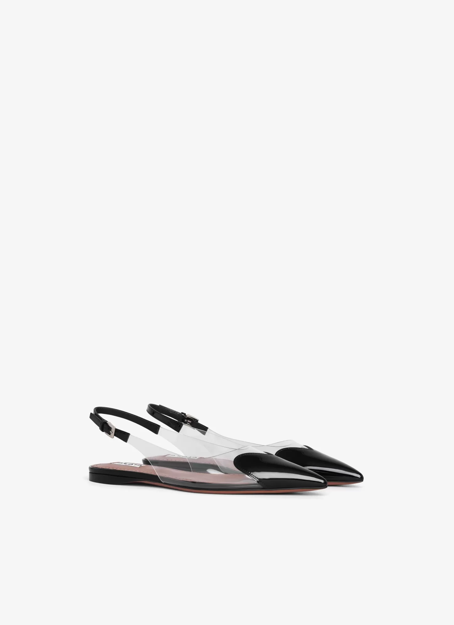 Alaïa LE CŒUR FLAT SLINGBACKS IN PATENT CALFSKIN Black Sale