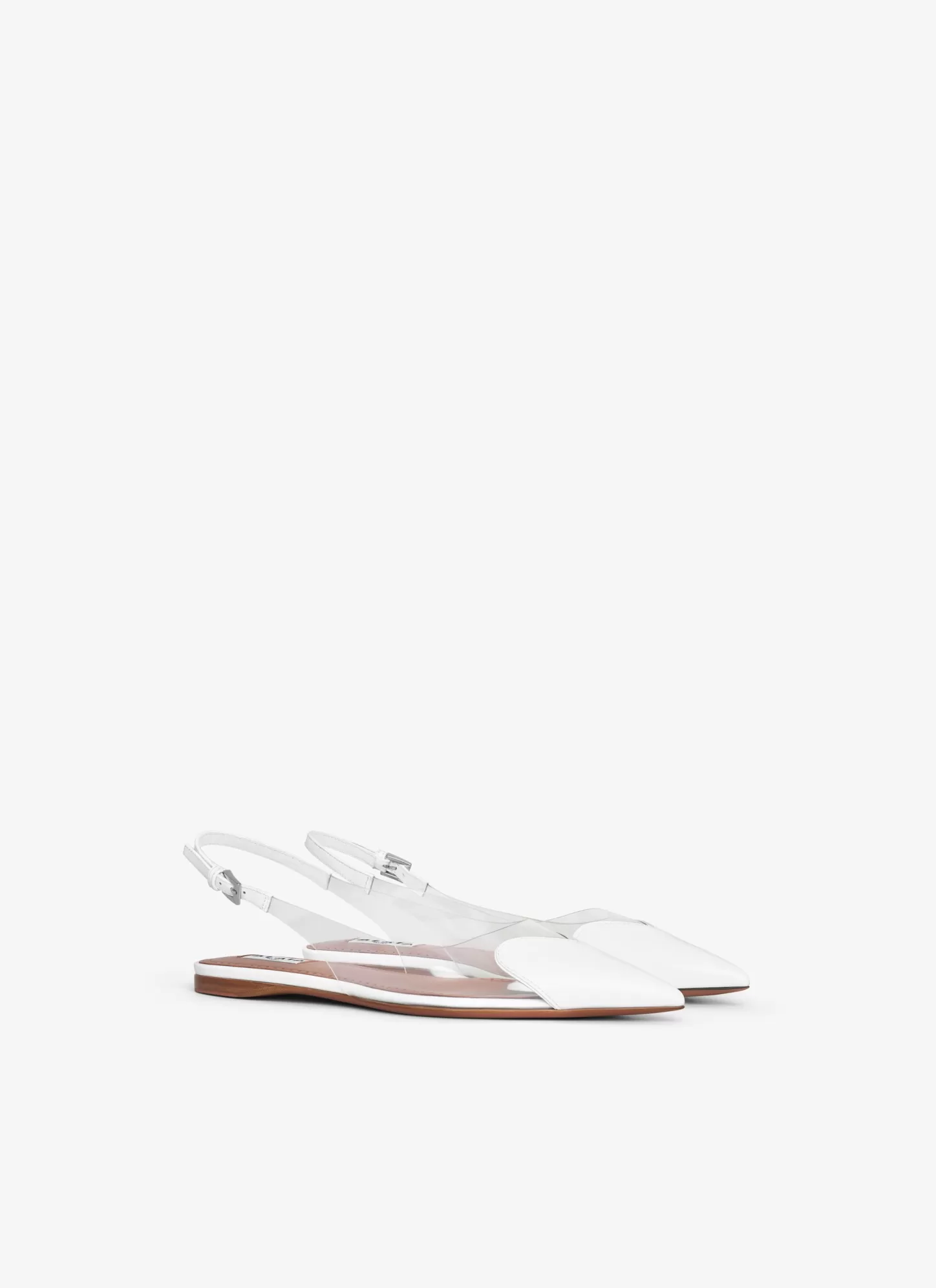 Alaïa LE CŒUR FLAT SLINGBACKS IN PATENT CALFSKIN White Store