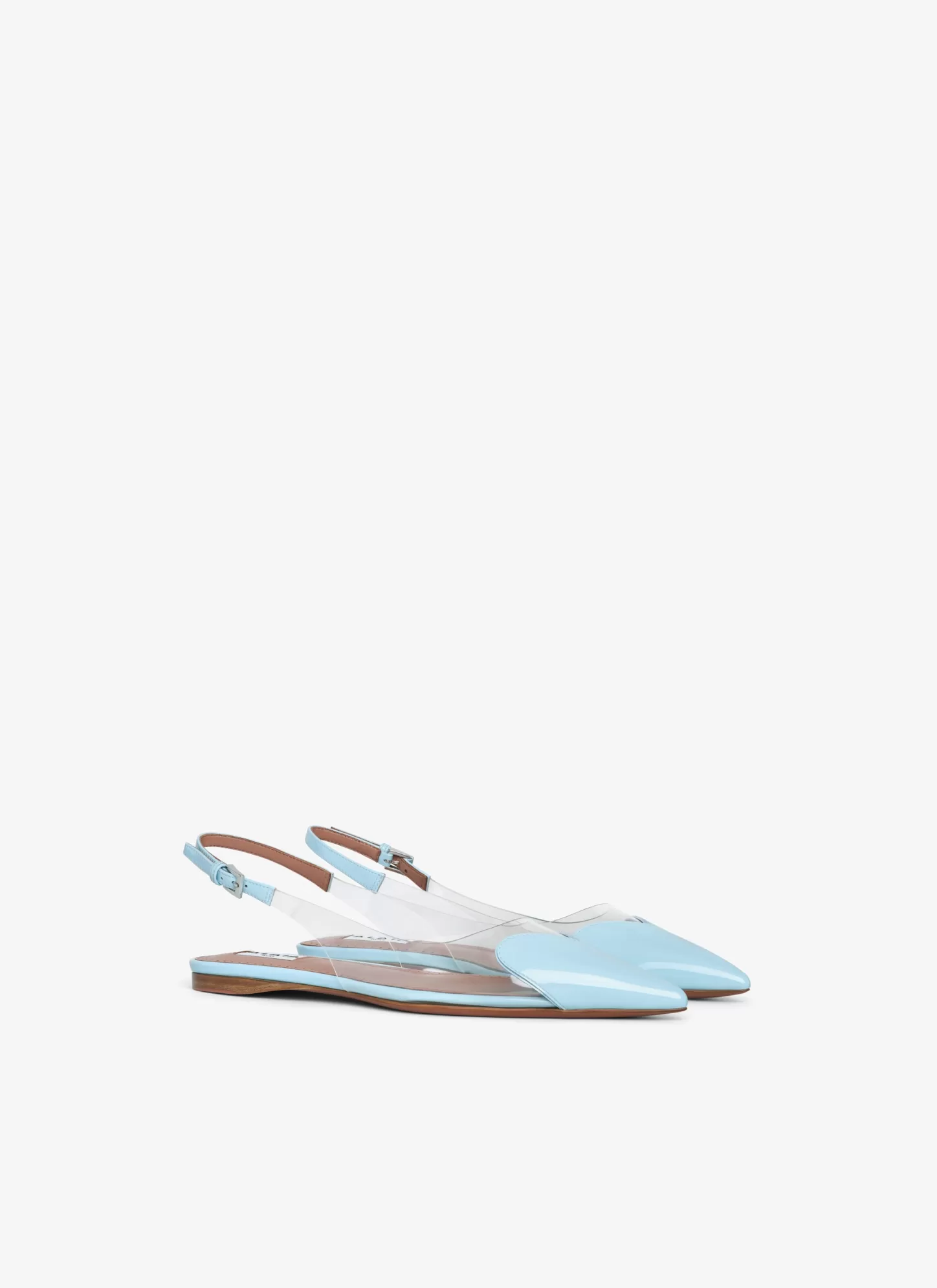 Alaïa LE CŒUR FLAT SLINGBACKS IN PATENT CALFSKIN Lagoon Blue Cheap