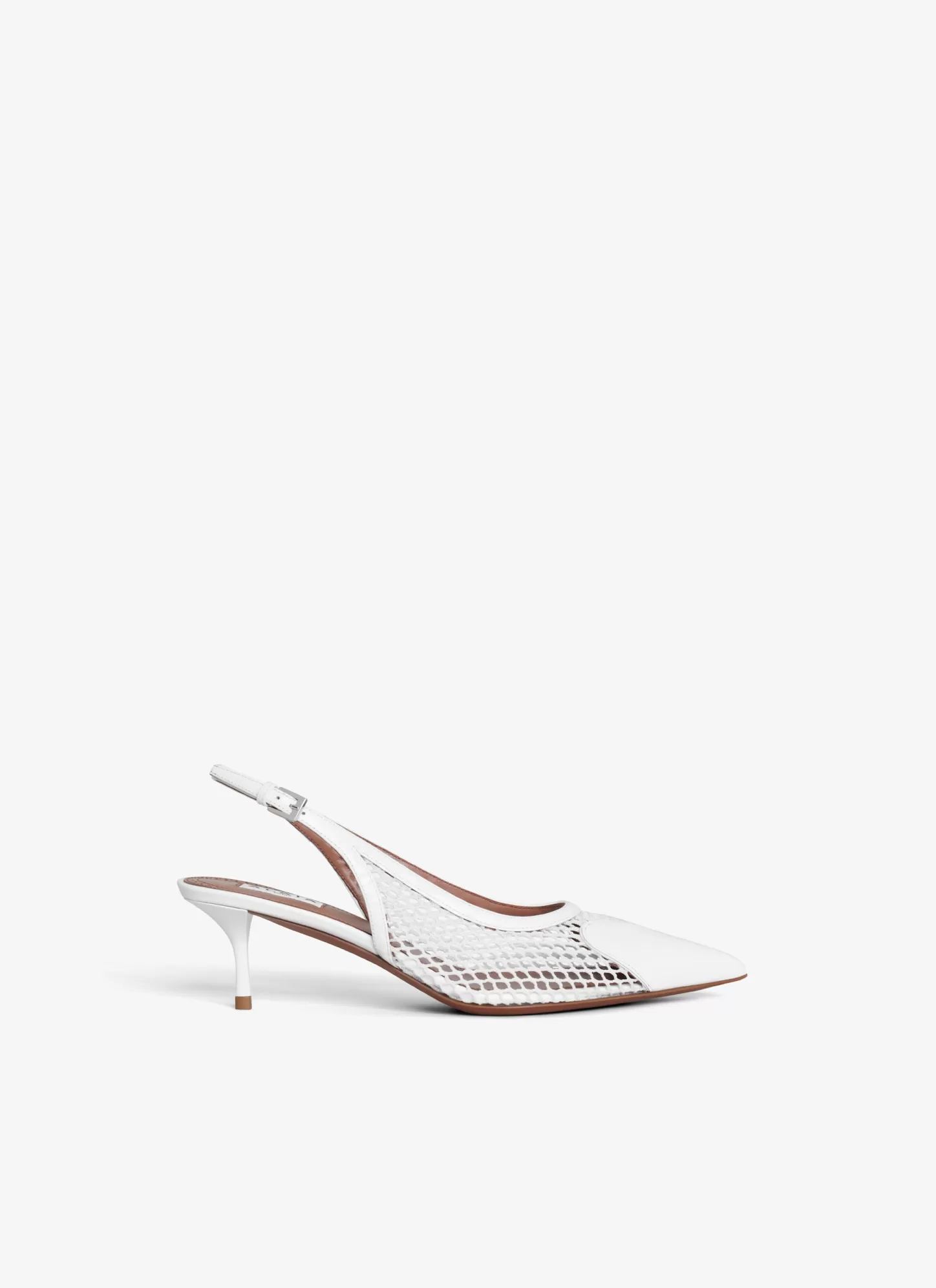 Alaïa LE CŒUR SLINGBACKS IN FISHNET White Fashion