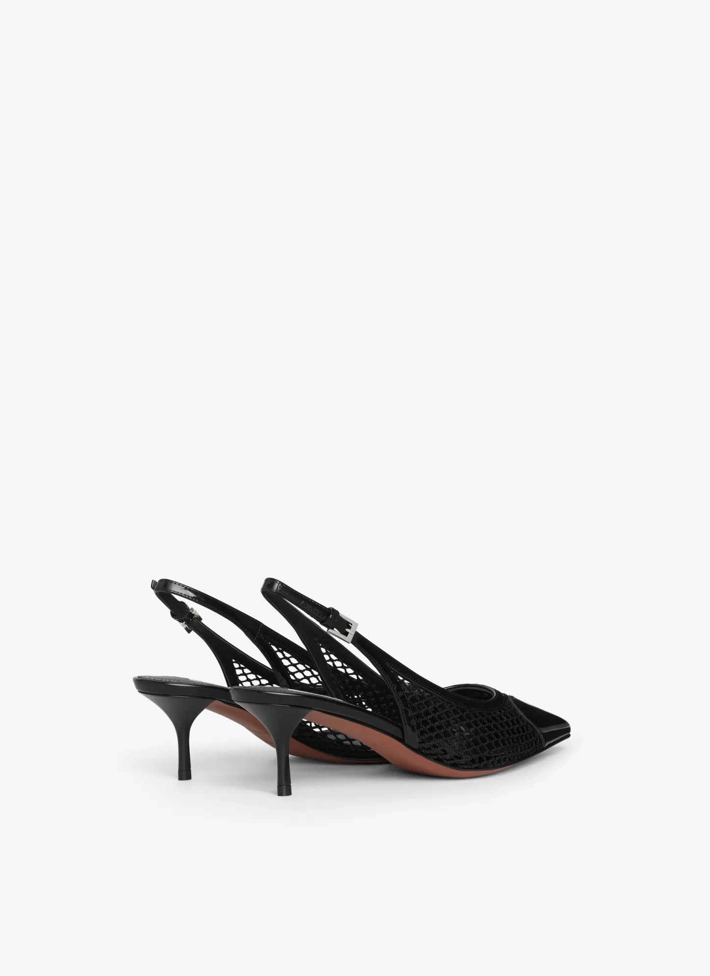 Alaïa LE CŒUR SLINGBACKS IN FISHNET Black Store