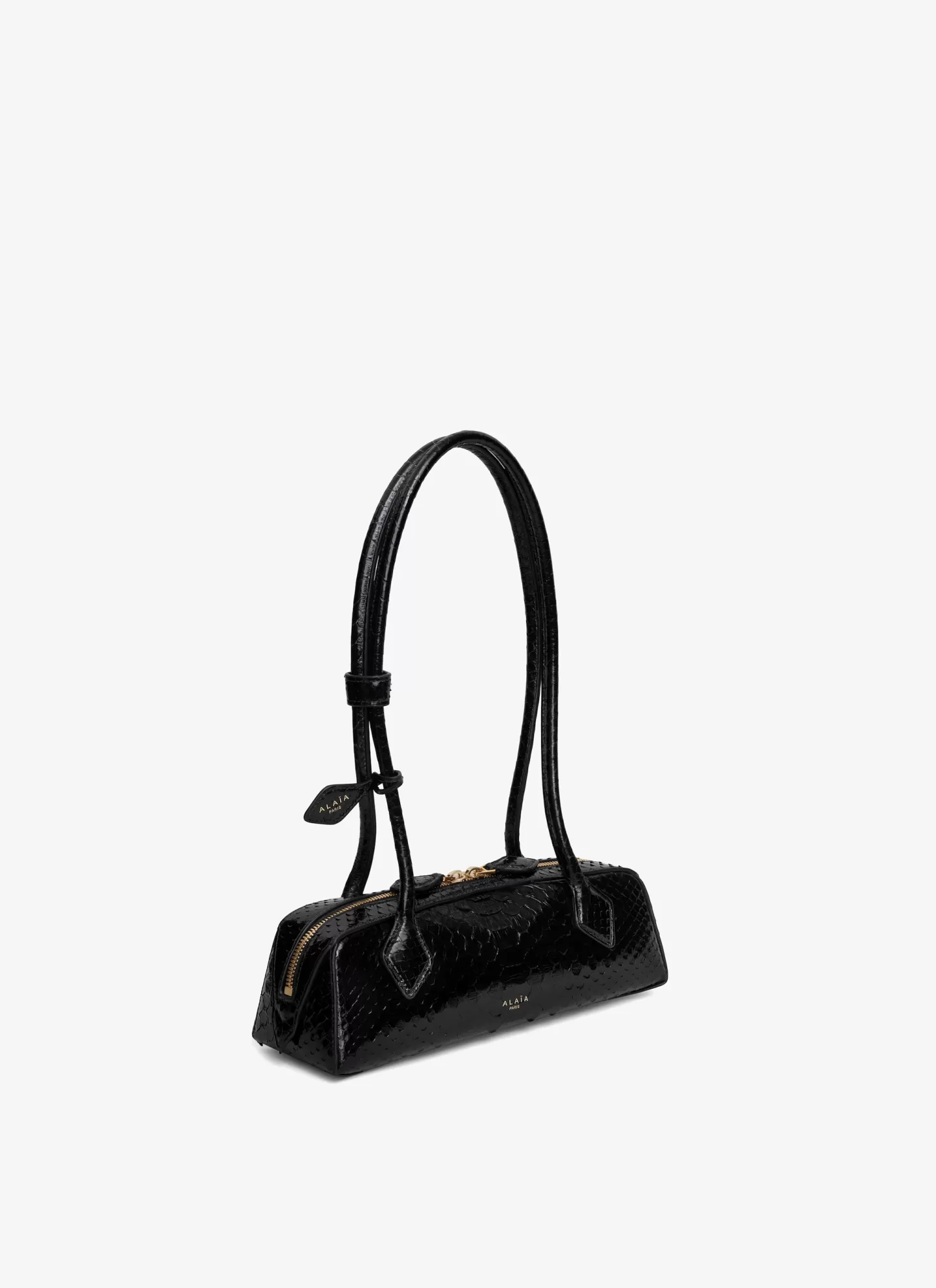 Alaïa LE TECKEL SMALL BAG IN PYTHON Black Shop