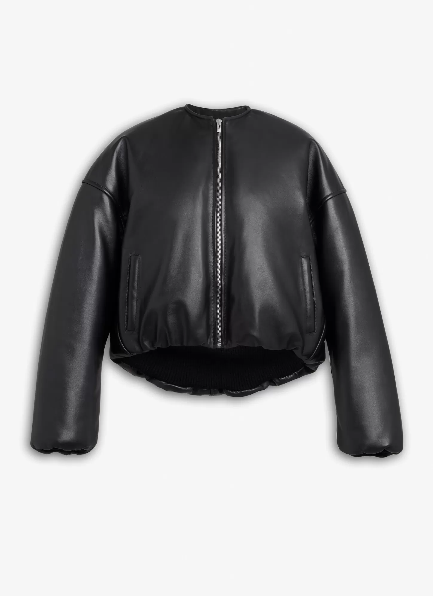 Alaïa LEATHER BOMBER JACKET Black Cheap