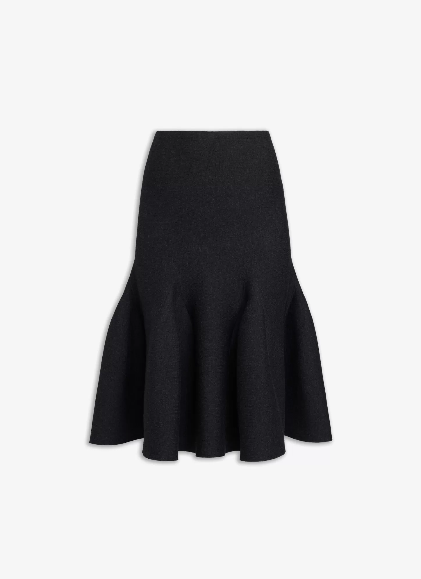 Alaïa MIDI SKIRT IN SCULPTURAL GODET KNIT Black Store