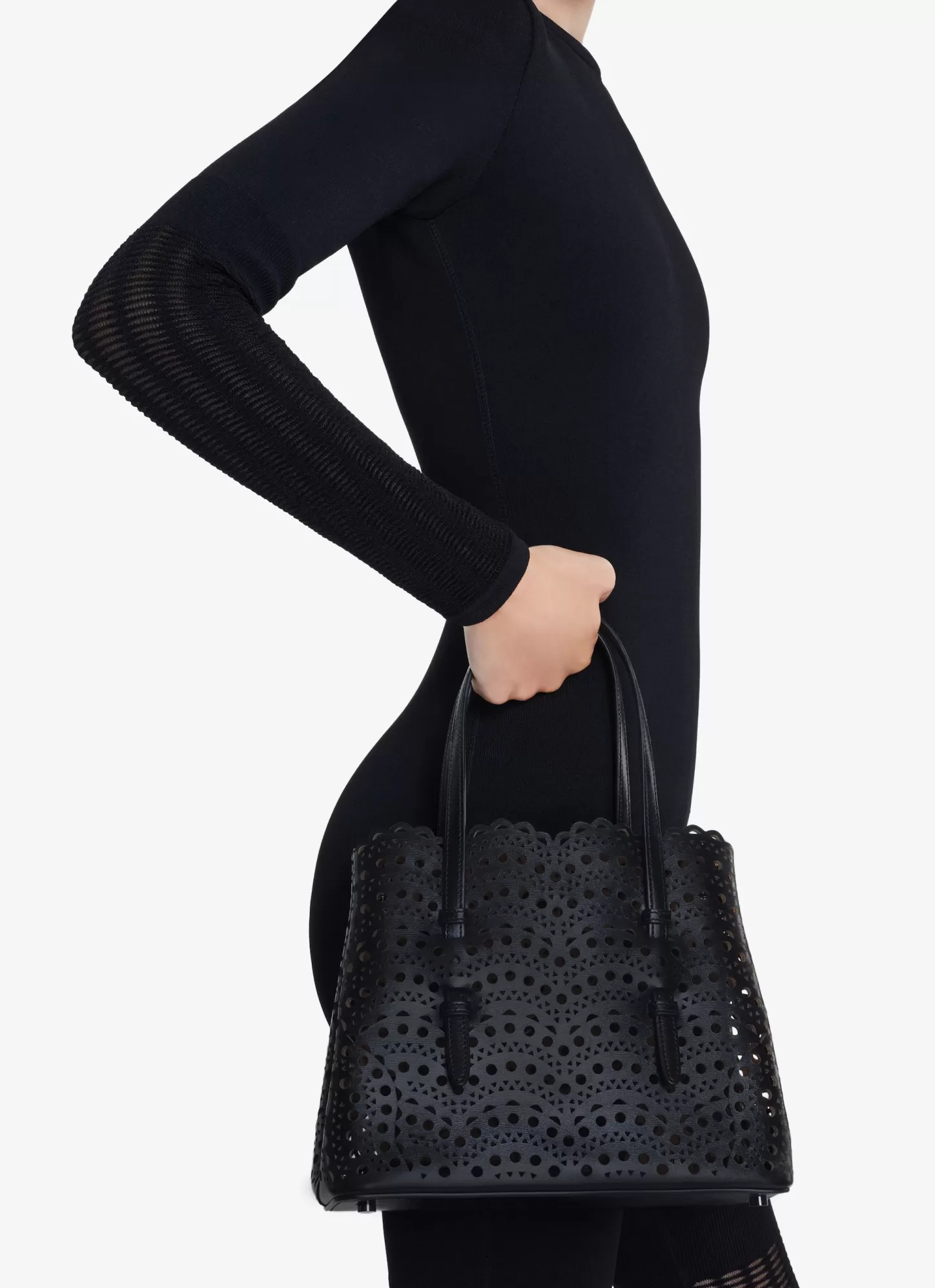 Alaïa MINA 25 BAG IN VIENNE WAVE CALFSKIN Black Cheap