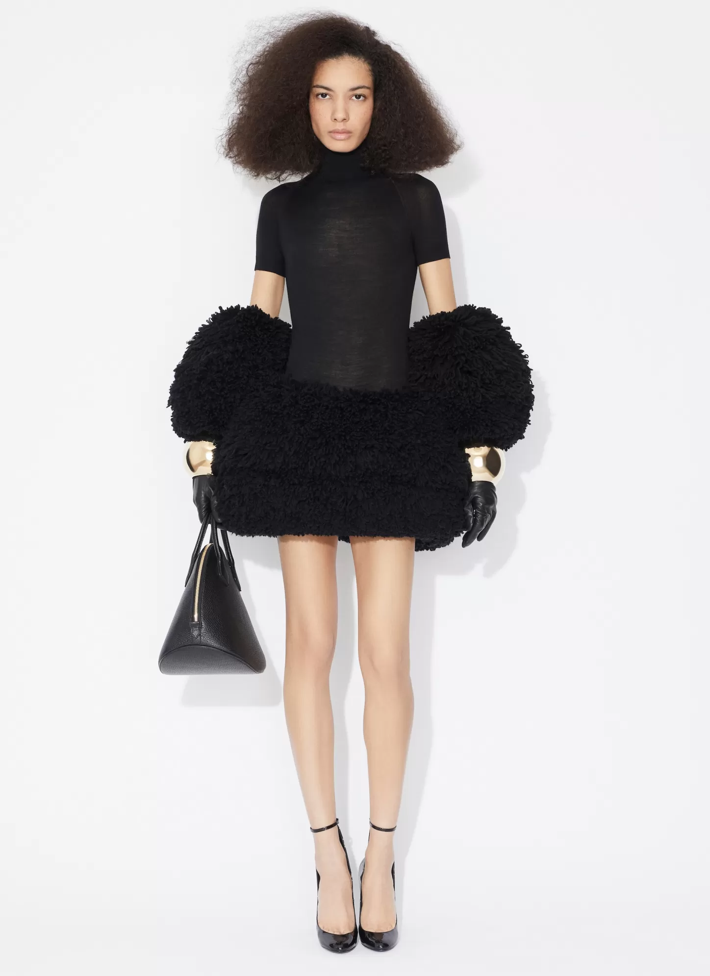 Alaïa MINI BUBBLE SKIRT IN KNITTED FUR Flash Sale