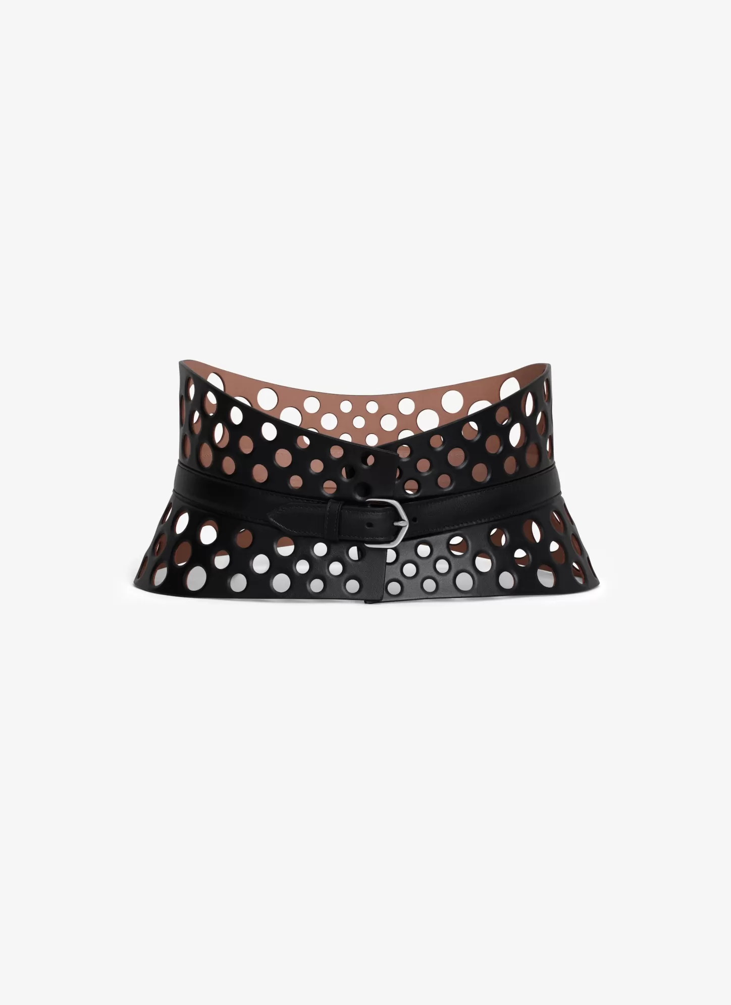 Alaïa NEO BUSTIER BELT IN PERFORATED CALFSKIN Black Fashion