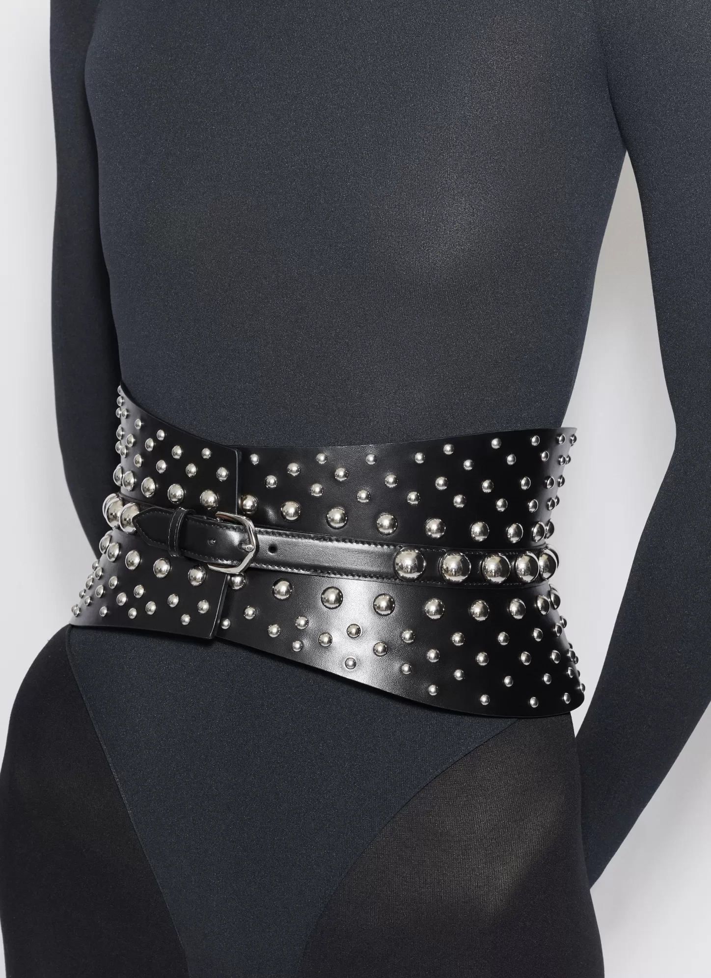 Alaïa NEO BUSTIER BELT STUDS IN CALFSKIN Black Flash Sale