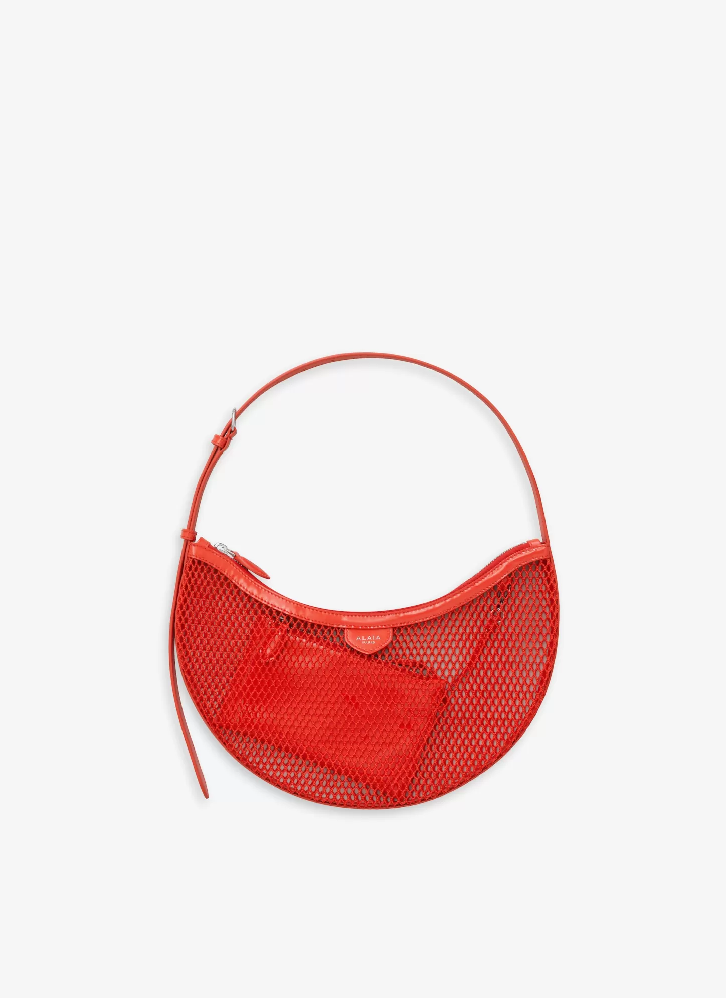 Alaïa ONE PIECE DEMI LUNE BAG IN FISHNET Orange Best Sale