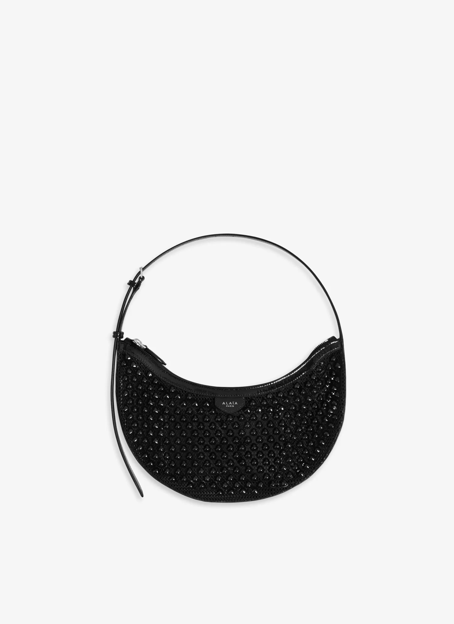 Alaïa ONE PIECE DEMI LUNE BAG IN FISHNET PYRAMIDS Black Cheap